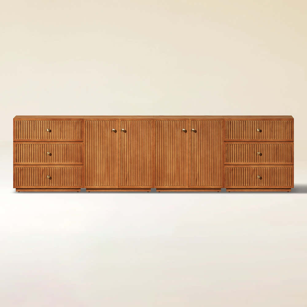Avery Oak Modular Media Console 120"W