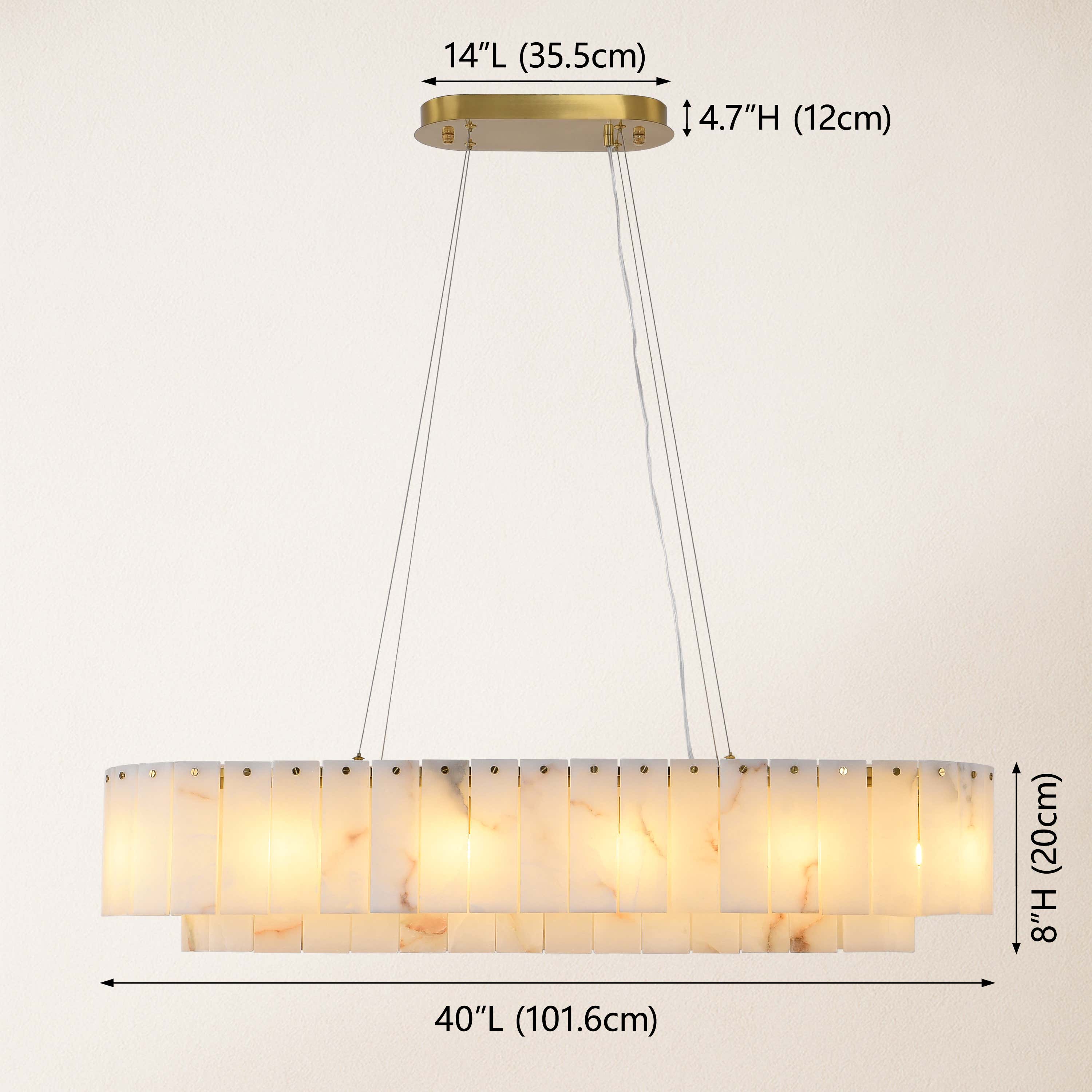 Sawyer Alabaster Oval Chandelier 40"