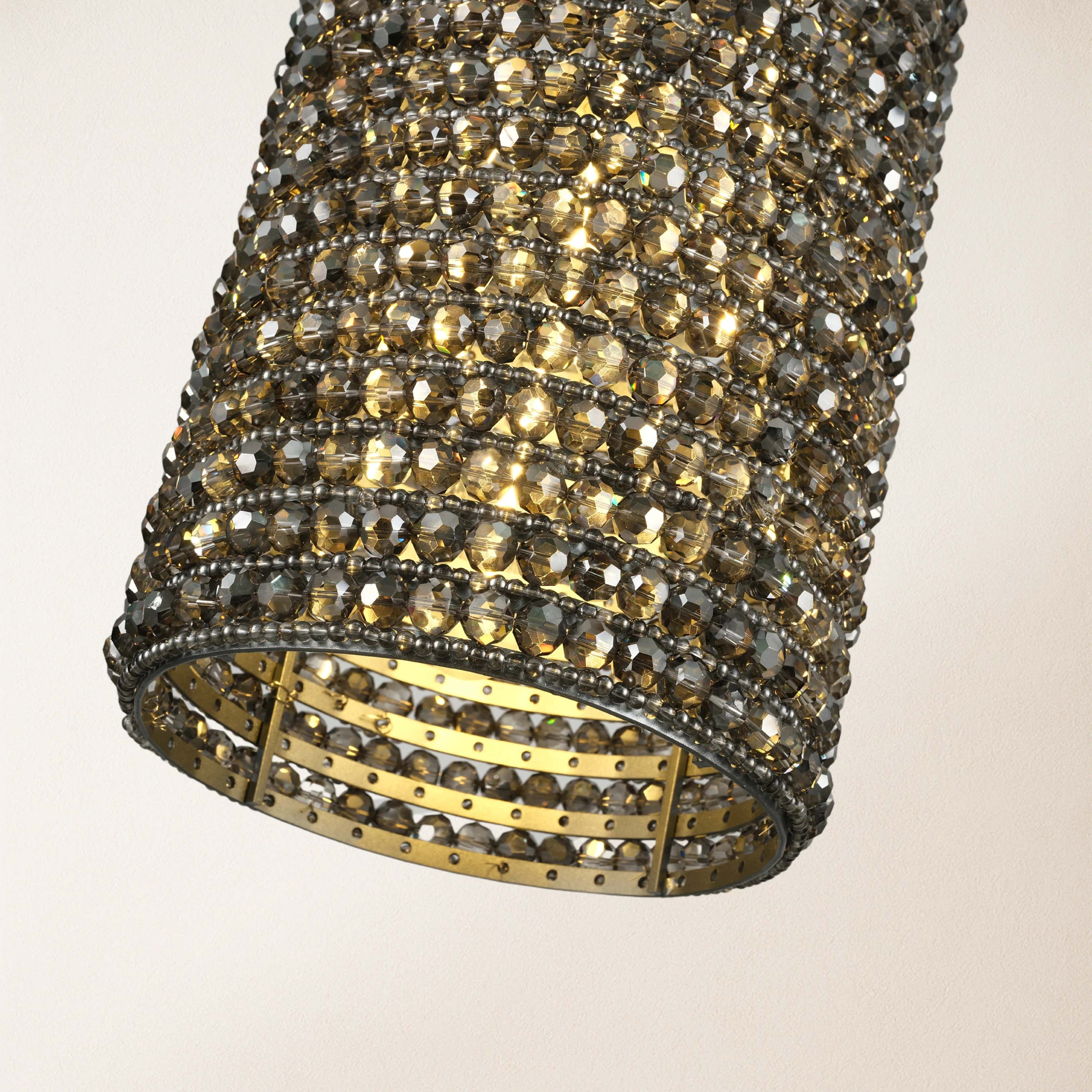 Stellar Beads Pendant Lights Smoke Clear 12"#Finish_Grep