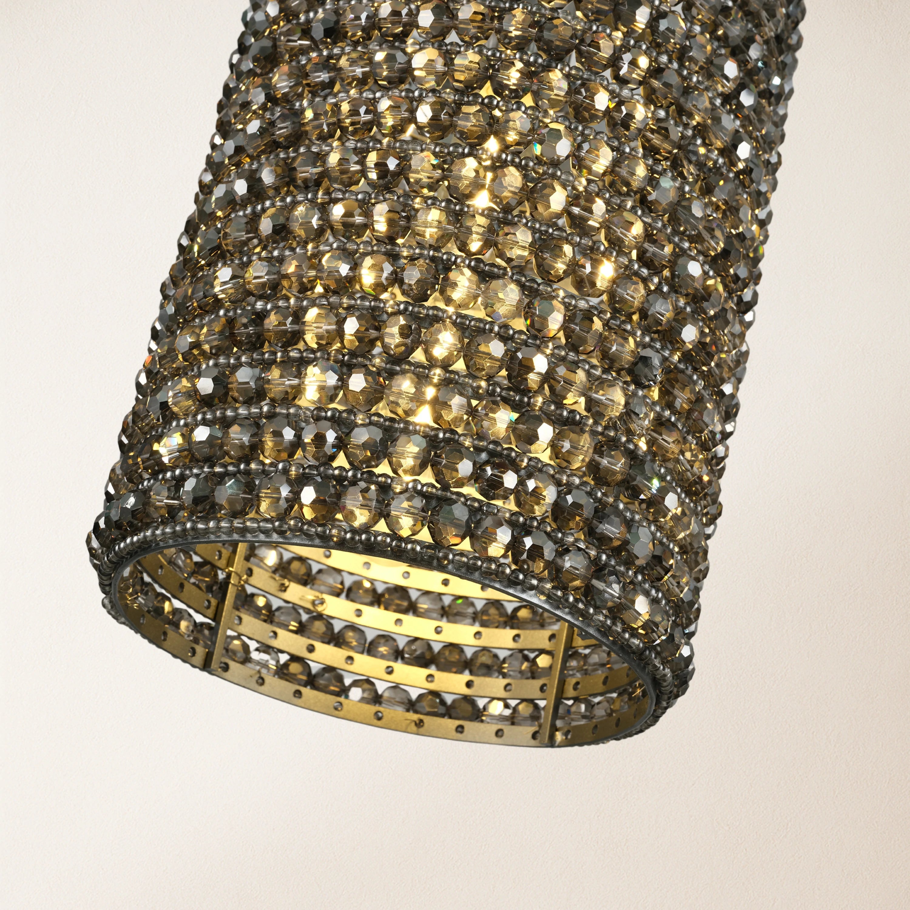 Stellar Beads Pendant Lights Smoke Clear 12"#Finish_Grep