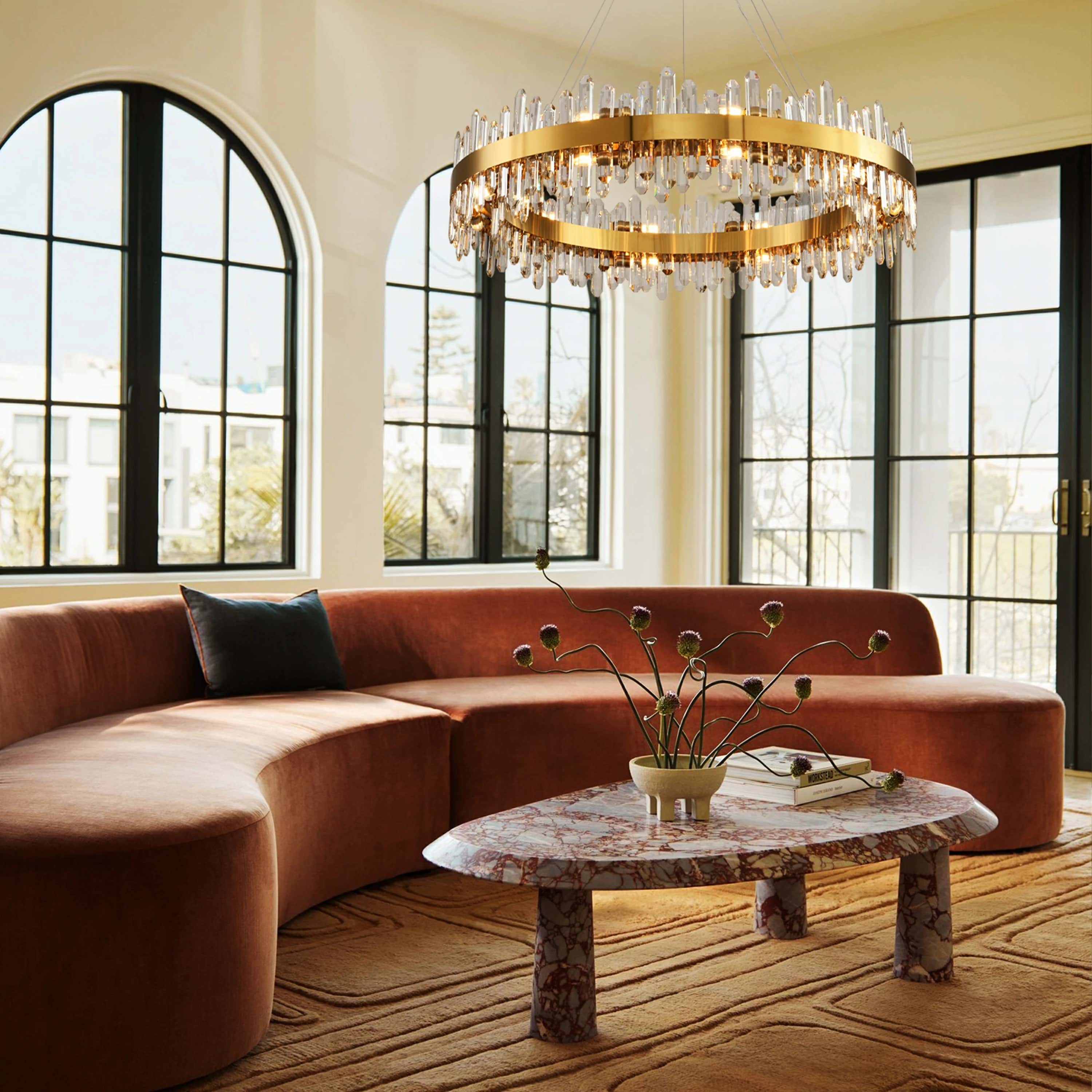 Stellara Crystal Strip Round Chandelier 40"D