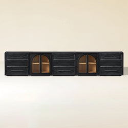 Alvar Arched 157,5″ Modulare Medienkonsole aus Eiche (5er-Set)