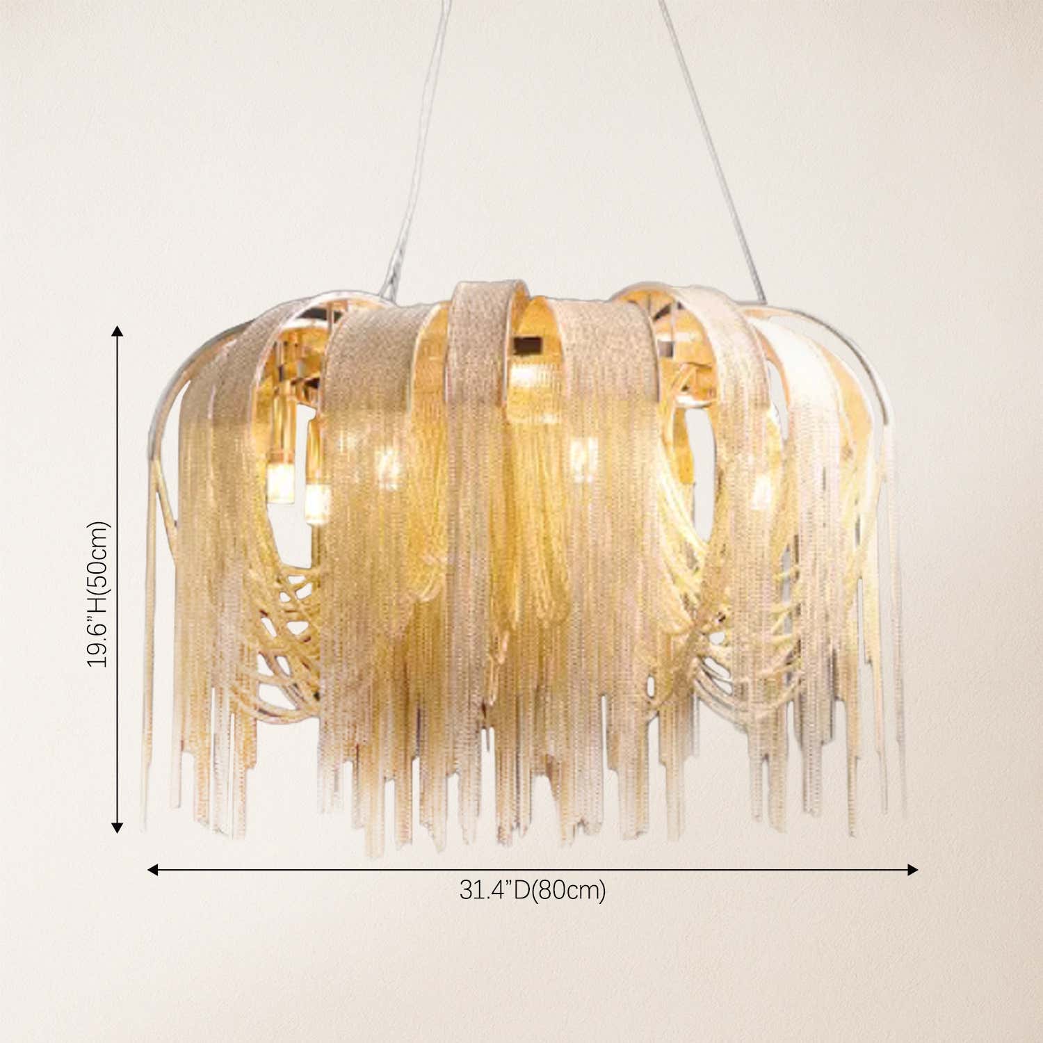 Teresa Cadena Chain Tassel Modern Chandelier 31" D