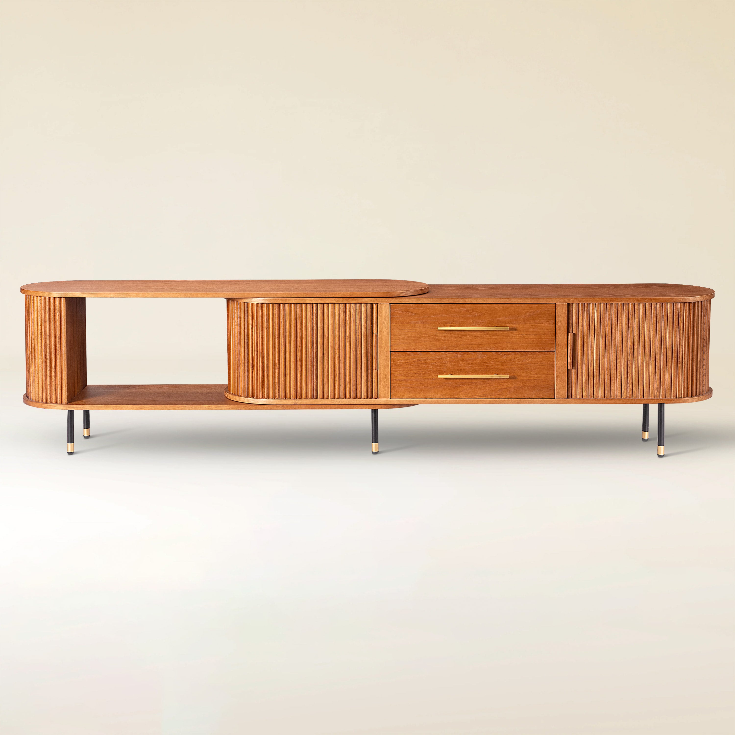 Ausziehbare Medienkonsole Ewan Oak, 78,74" bis 110,24"