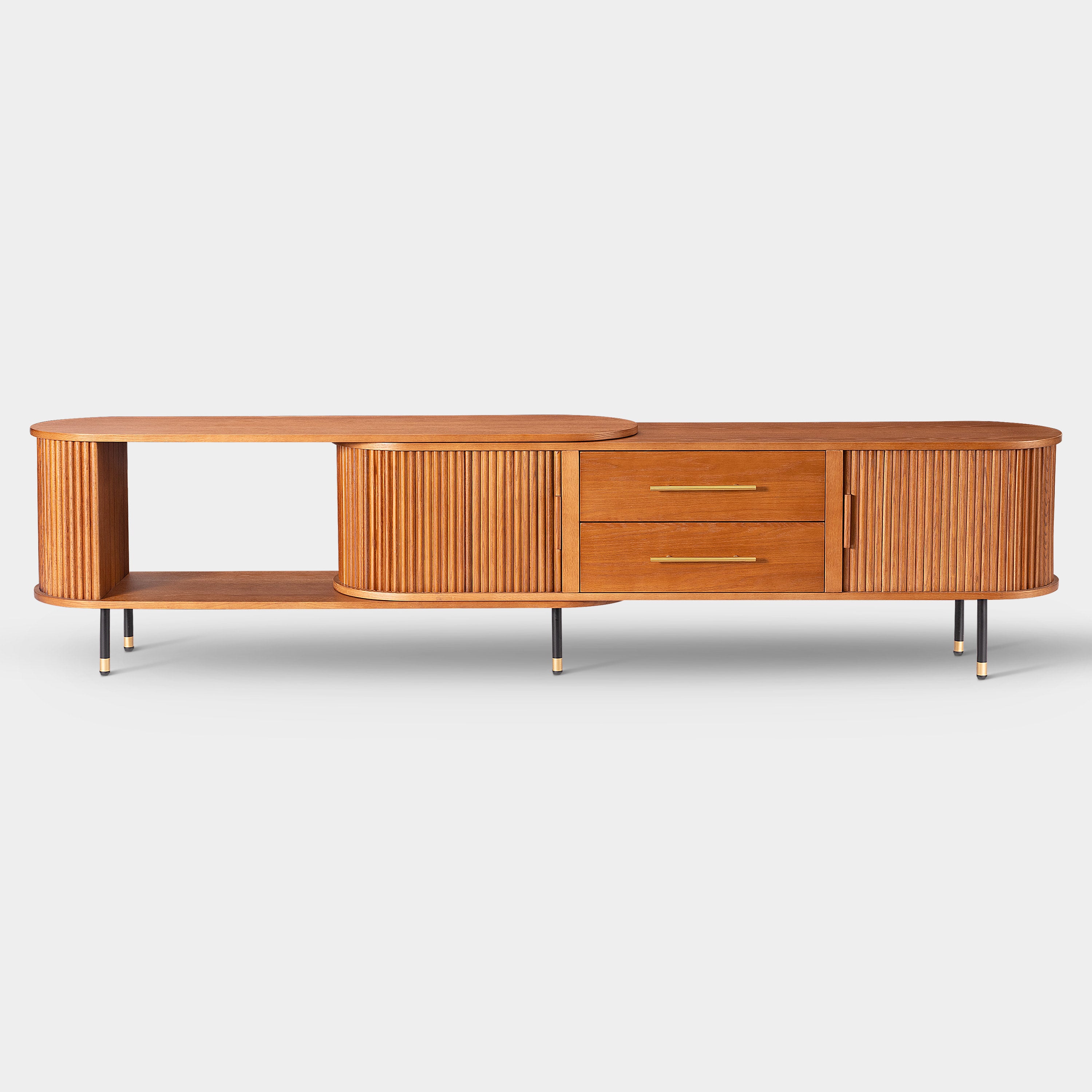 Ausziehbare Medienkonsole Ewan Oak, 78,74" bis 110,24"