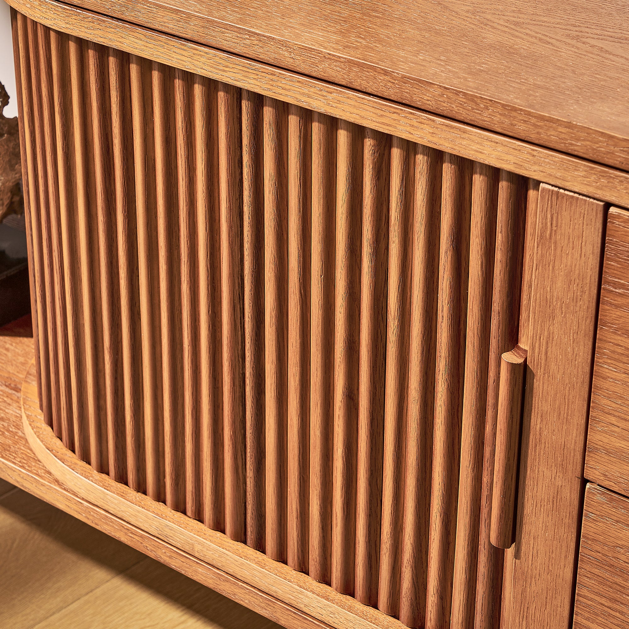 Ausziehbare Medienkonsole Ewan Oak, 78,74" bis 110,24"