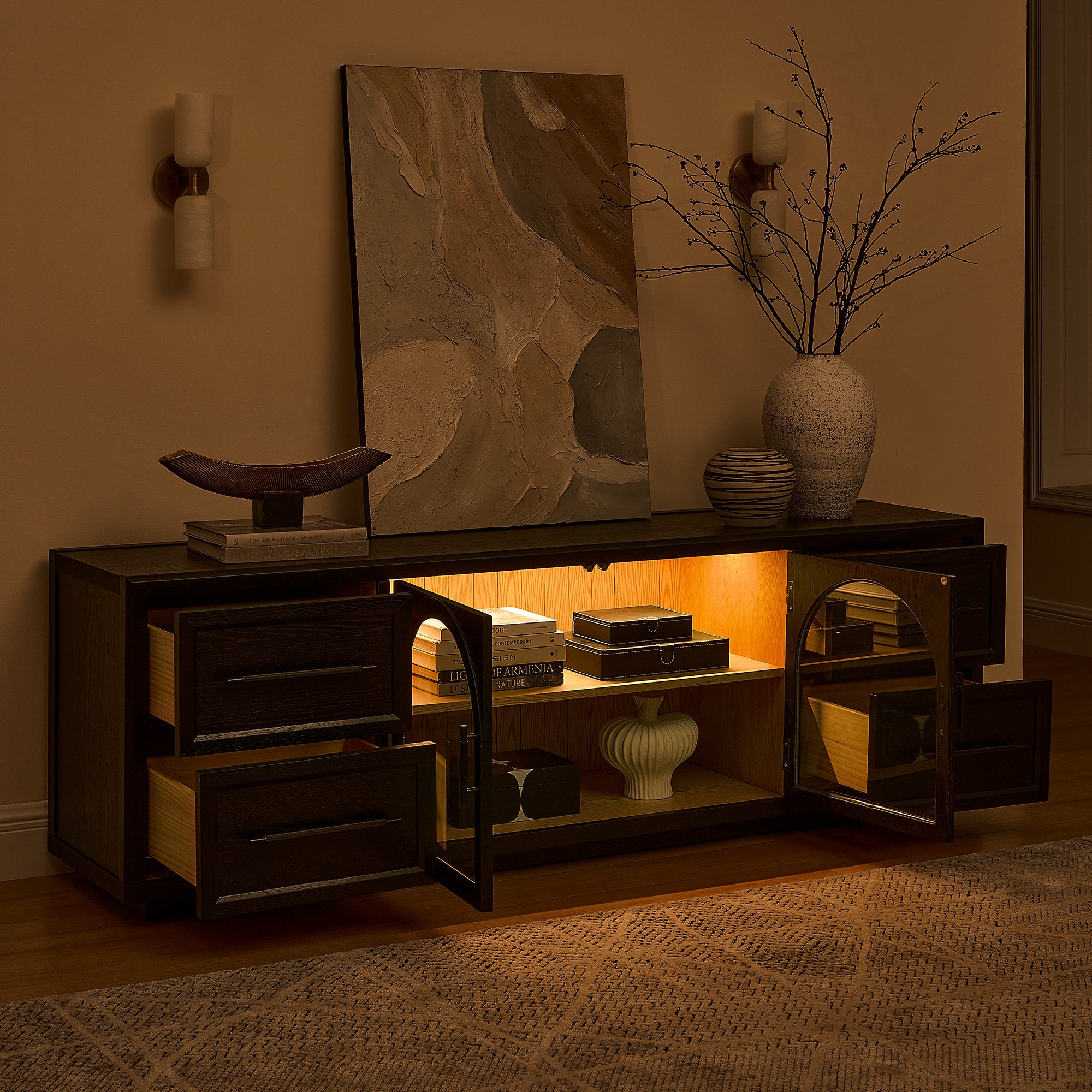 Alvar Oak Medienkonsole 80"B