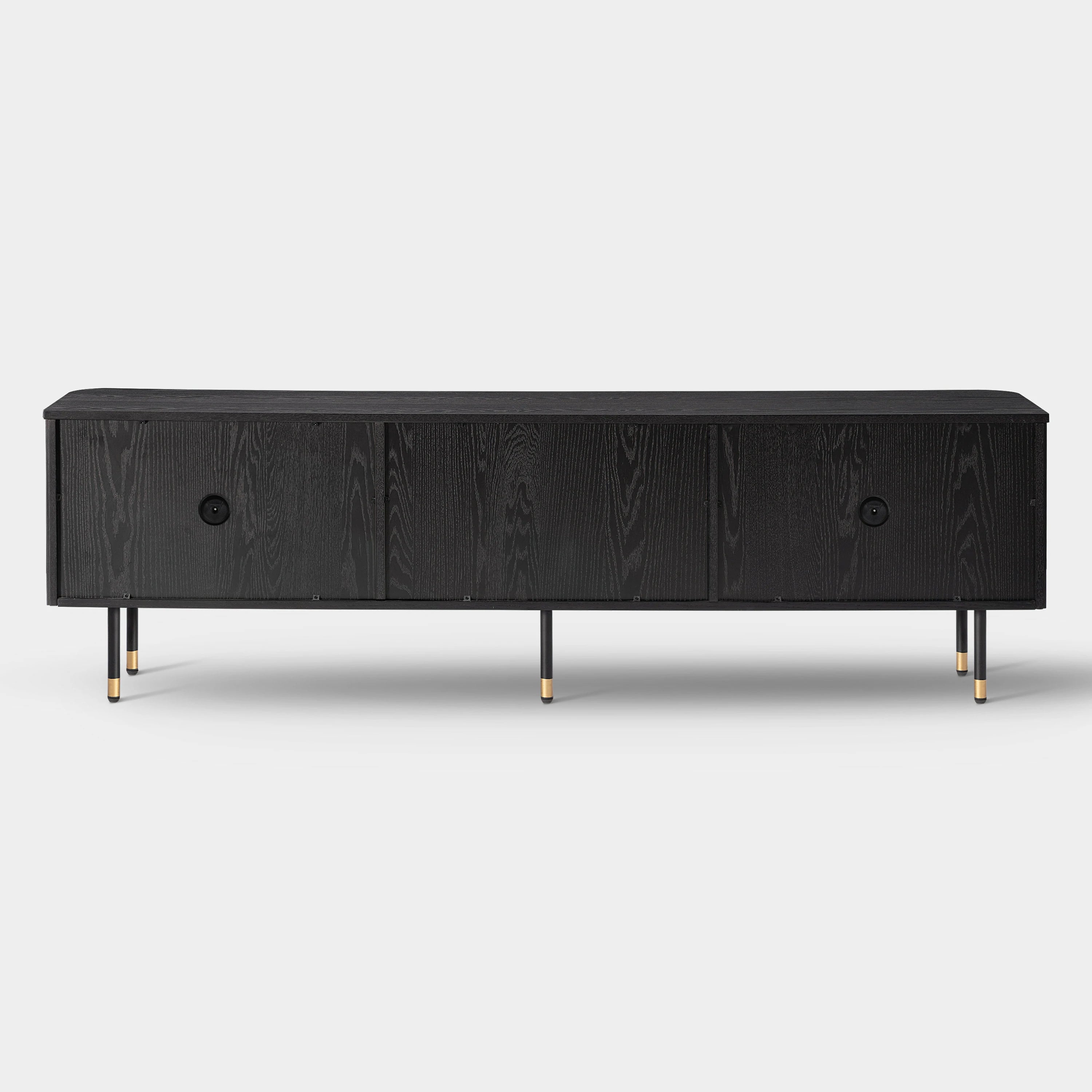 Ewan Oak Media Console and Cabinet Set