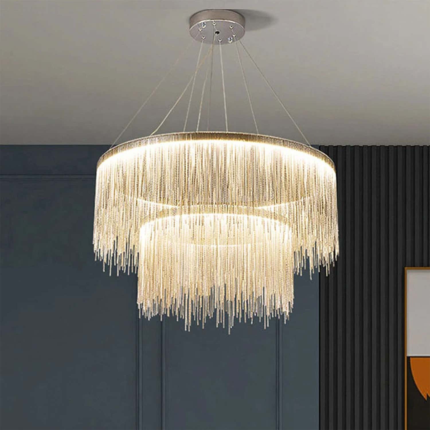 Teresa Cadena Steel Tassel Modern Chandelier 32"W