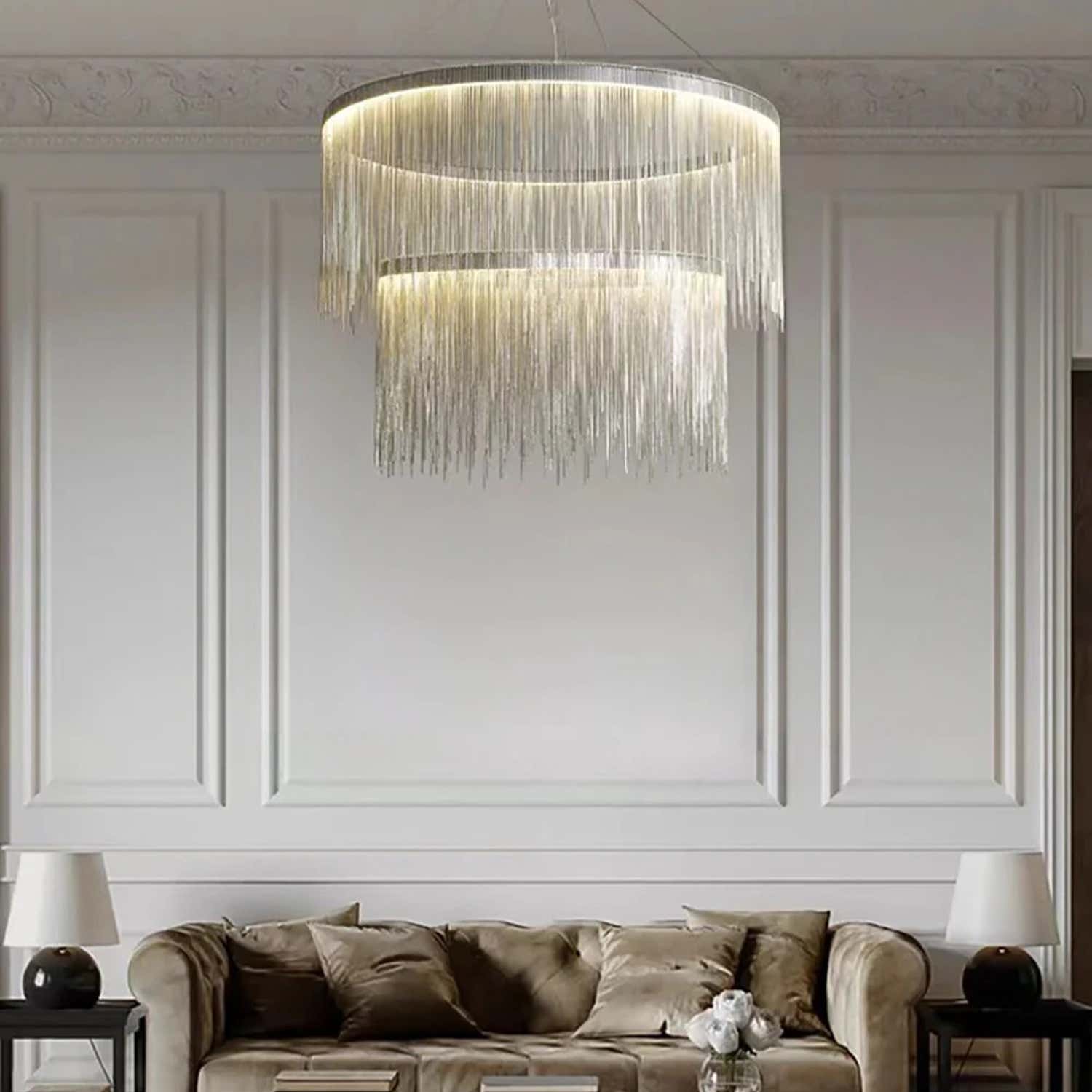 Teresa Cadena Steel Tassel Modern Chandelier 32"W