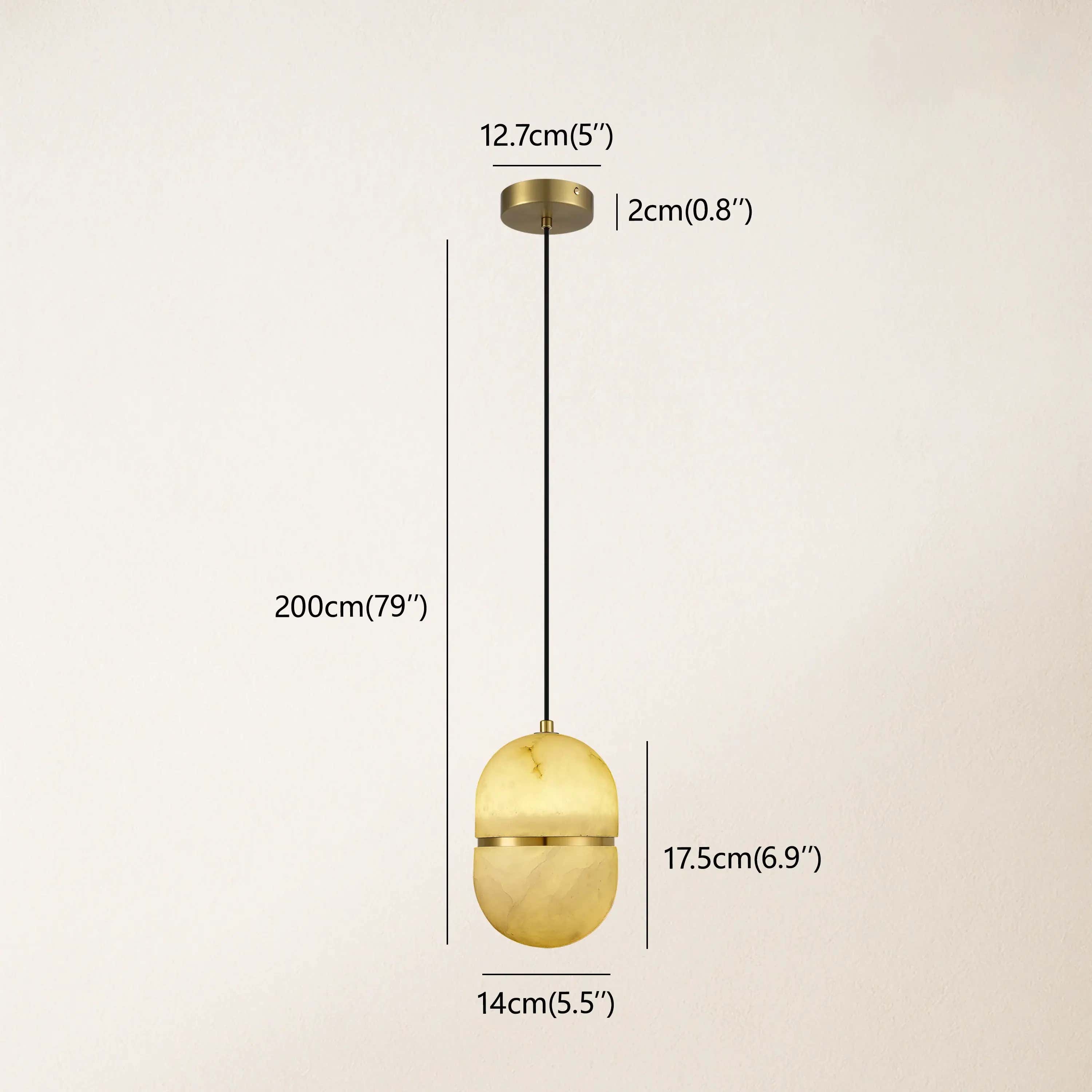 Moderne Anhängerkette Hecate Alabaster, 14 cm Durchmesser