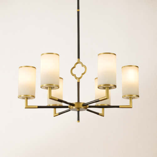 Moral Mehrschichtiger Branda Alabaster-Kronleuchter, rund, 27 Zoll Durchmesser