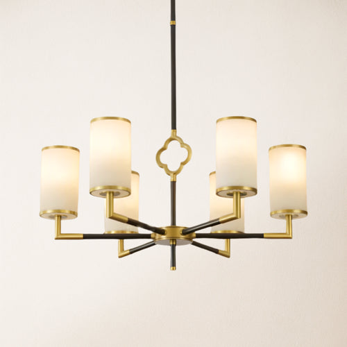 Moral Mehrschichtiger Branda Alabaster-Kronleuchter, rund, 27 Zoll Durchmesser