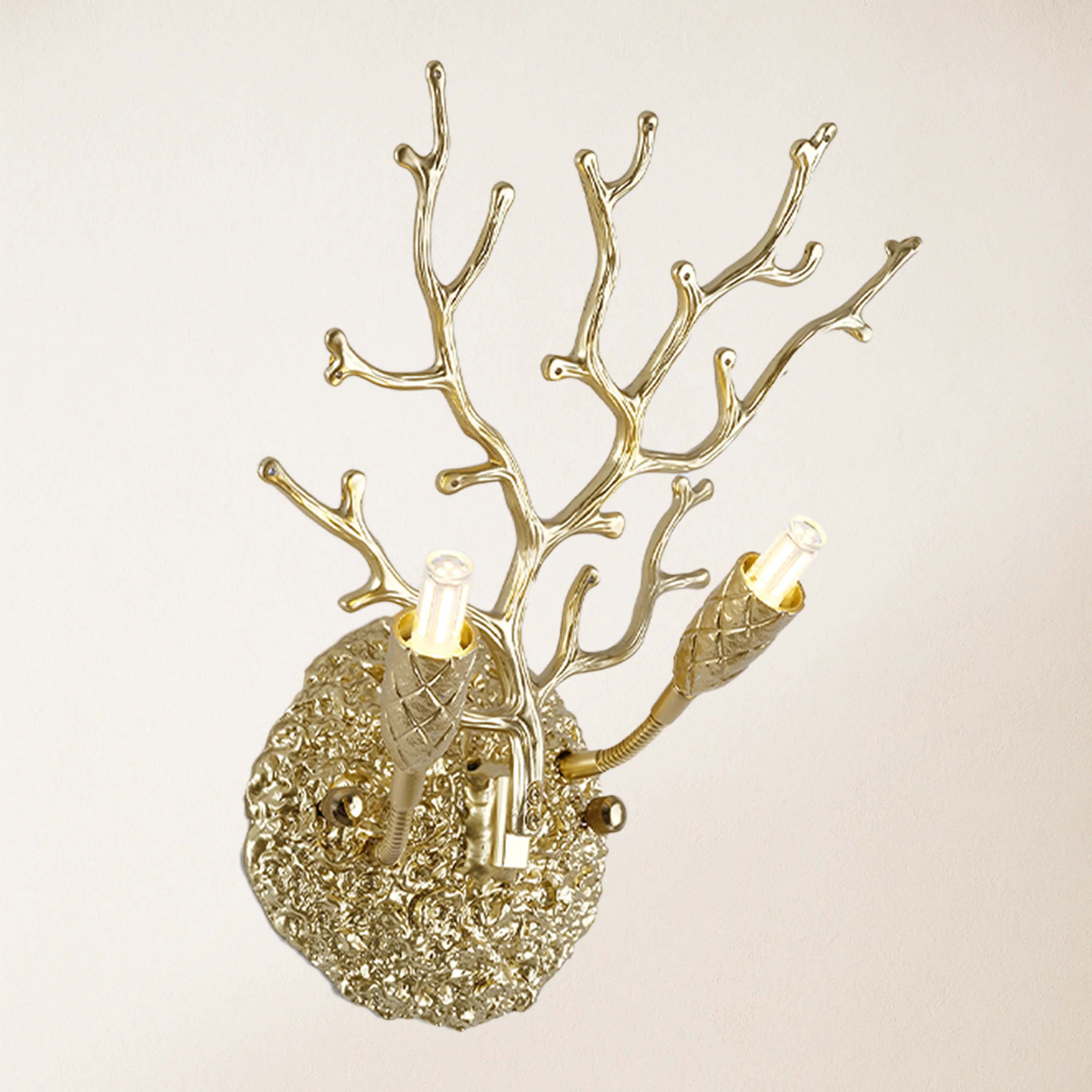 Lustre Branches Crystal Wall Sconce 10"W#Finish_Gold