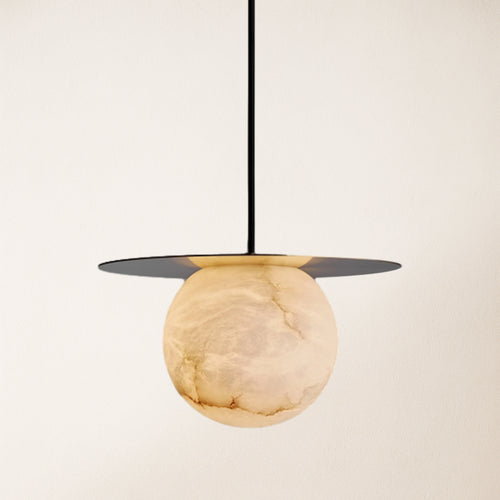 Dadaly Garfield Spanischer Alabaster-Anhänger, klein, Kunst-Nachttisch, 39,9 cm Durchmesser