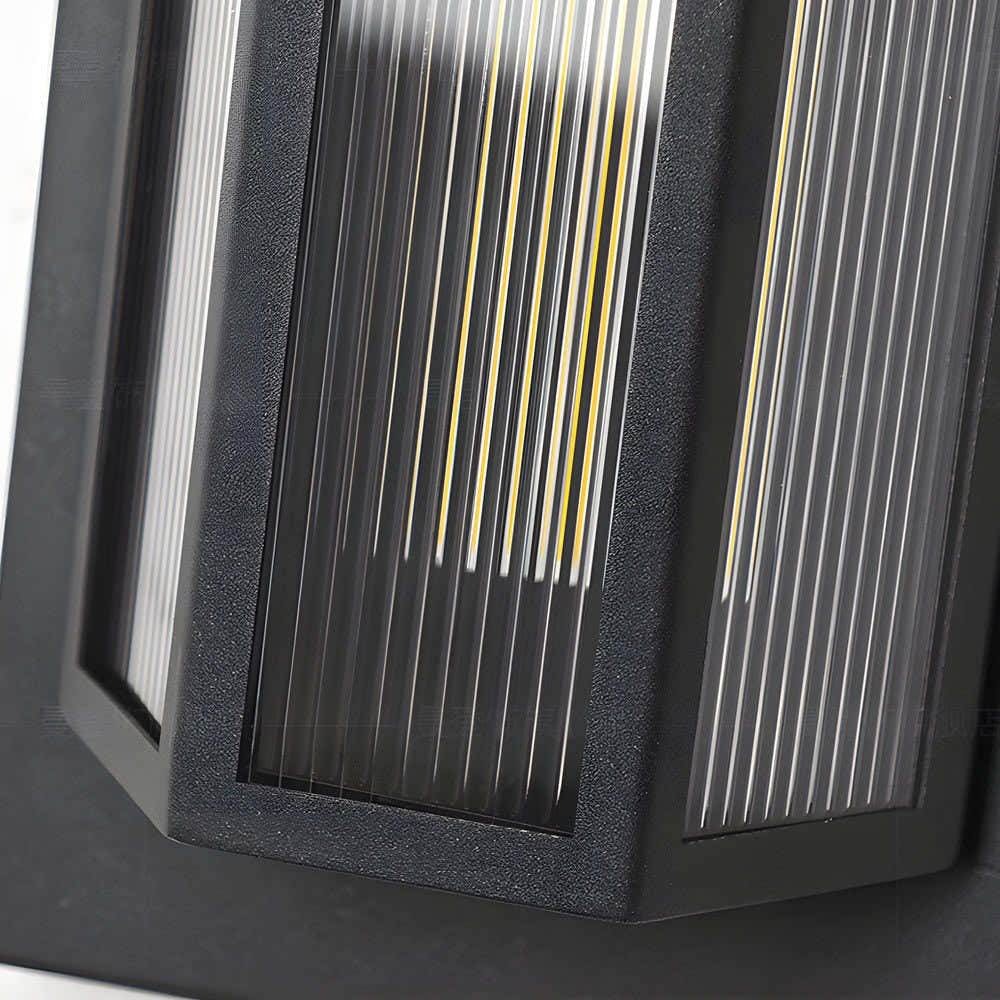 Schwarze rechteckige transparente LED-Außenwandleuchten aus Acryl