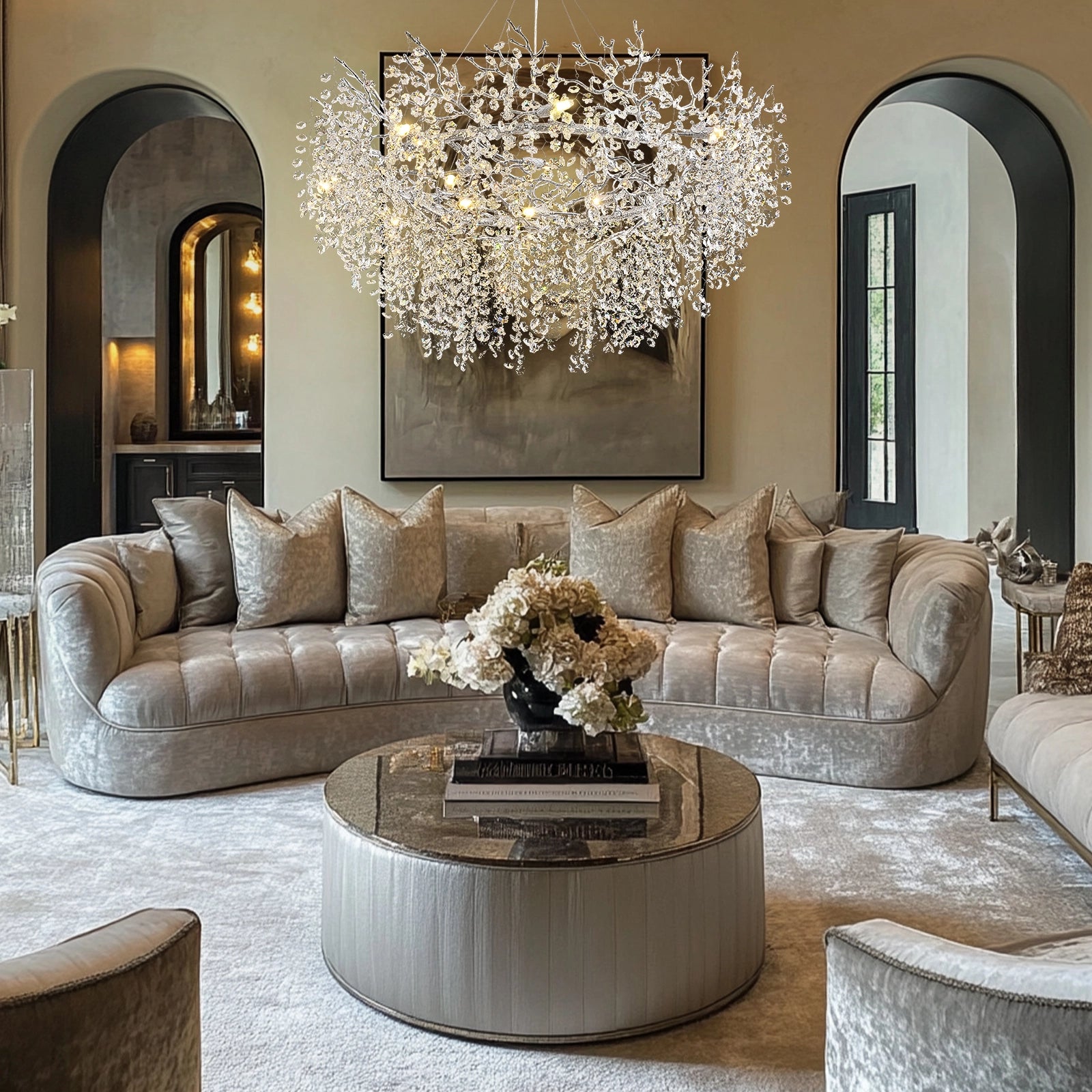 Lustre Branches Runder Kronleuchter 48"