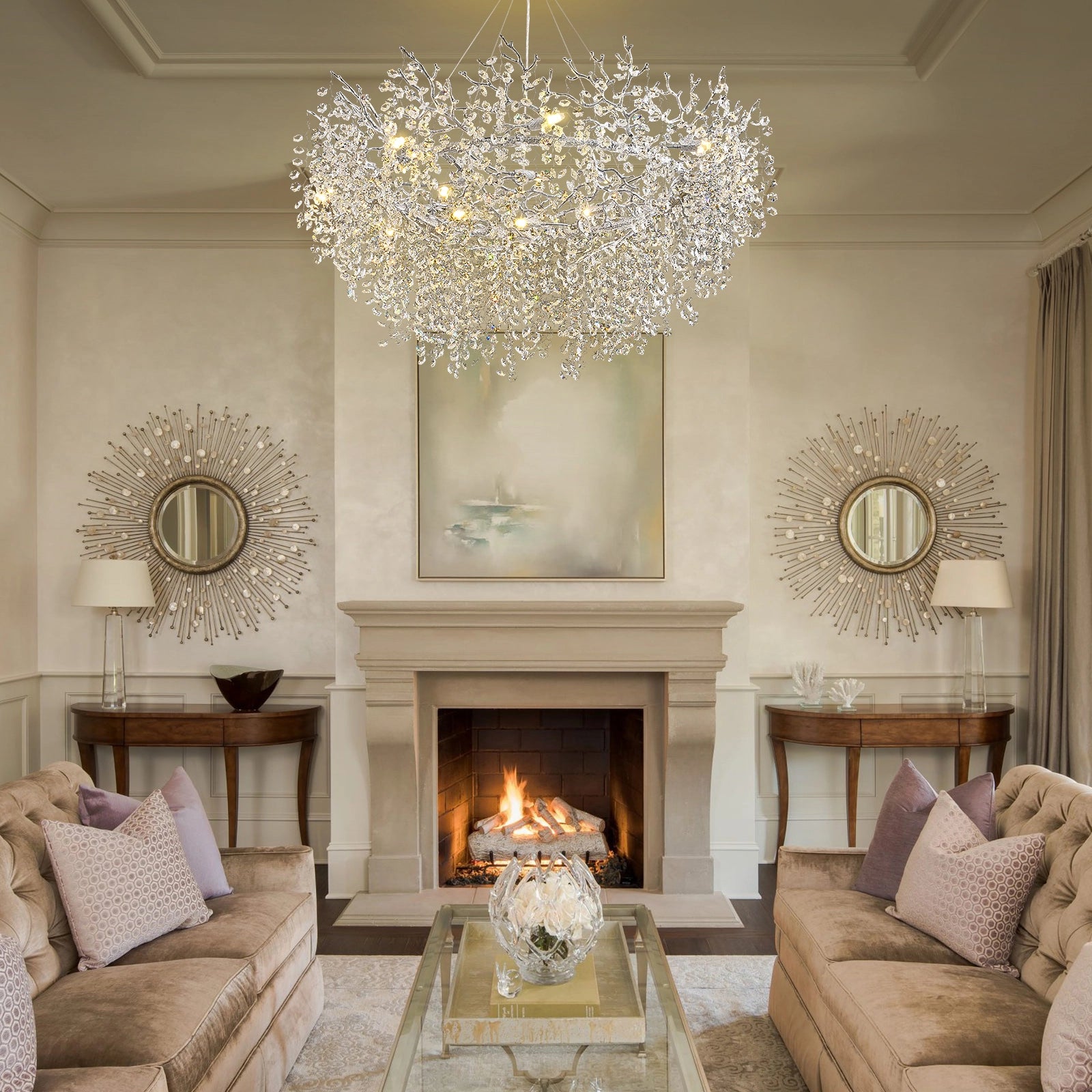 Lustre Branches Runder Kronleuchter 48"