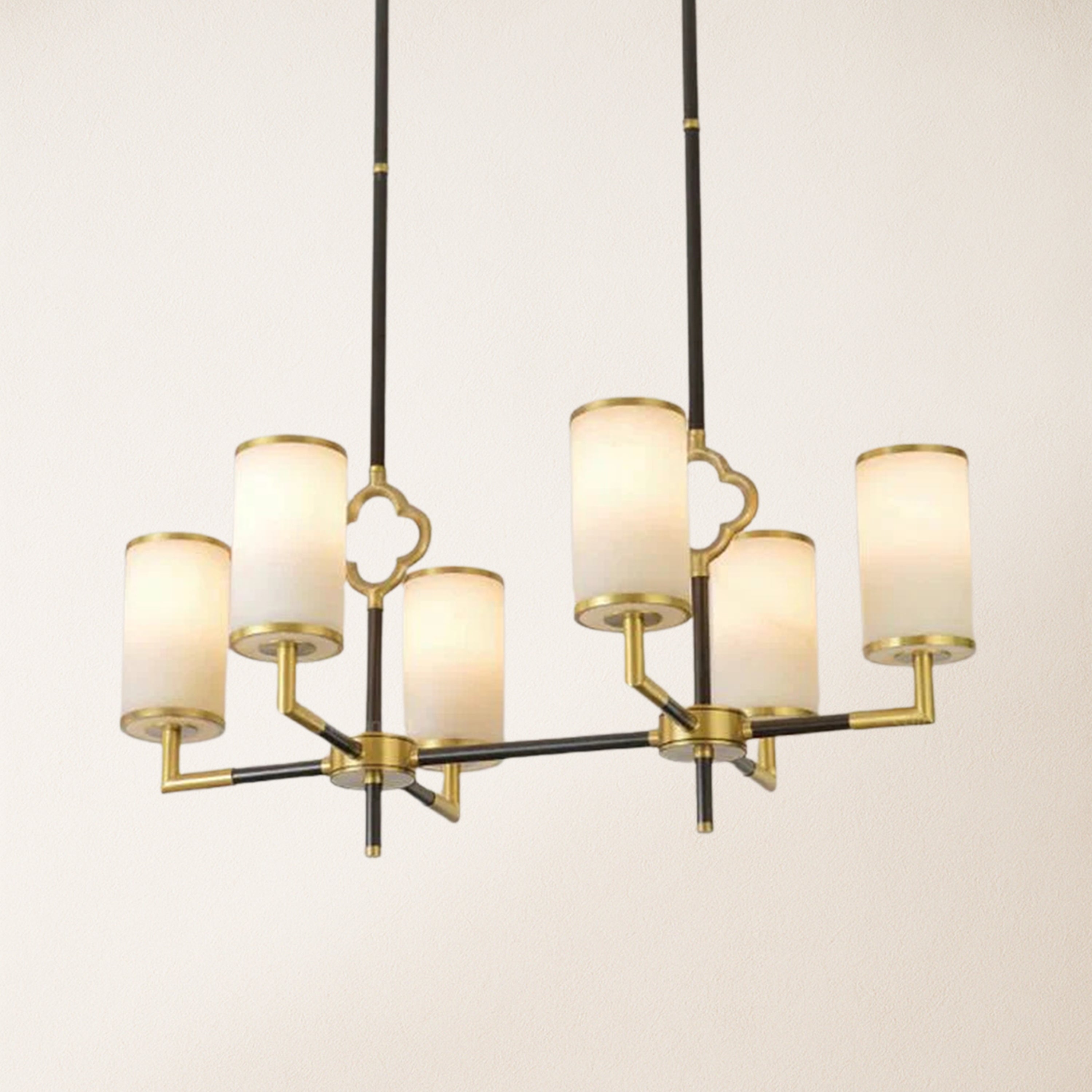 Moralischer mehrschichtiger Branda Alabaster-Kronleuchter, rund, 81 cm breit