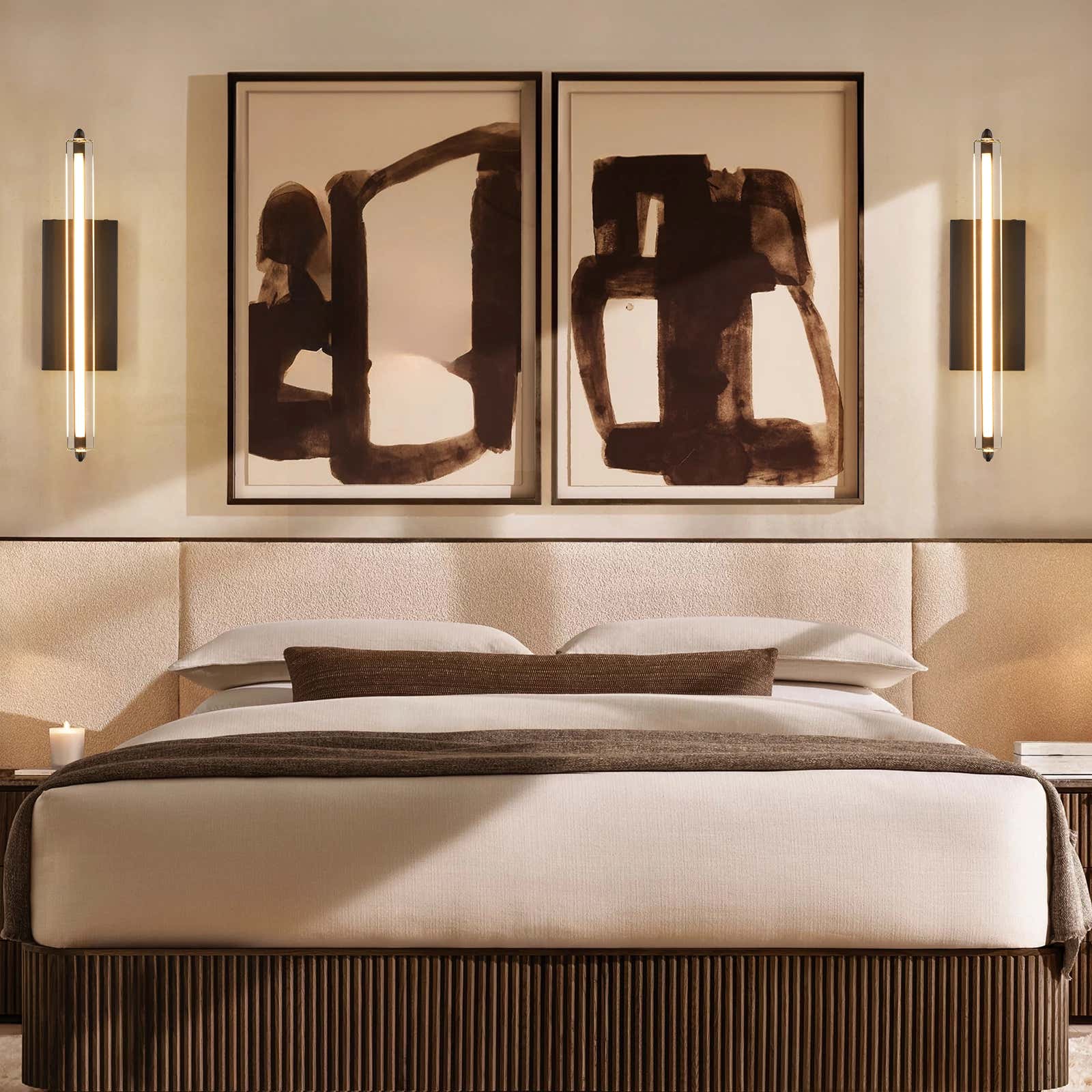 Clara Glow Crystal Single Wall Sconce 19"#Finish_Black