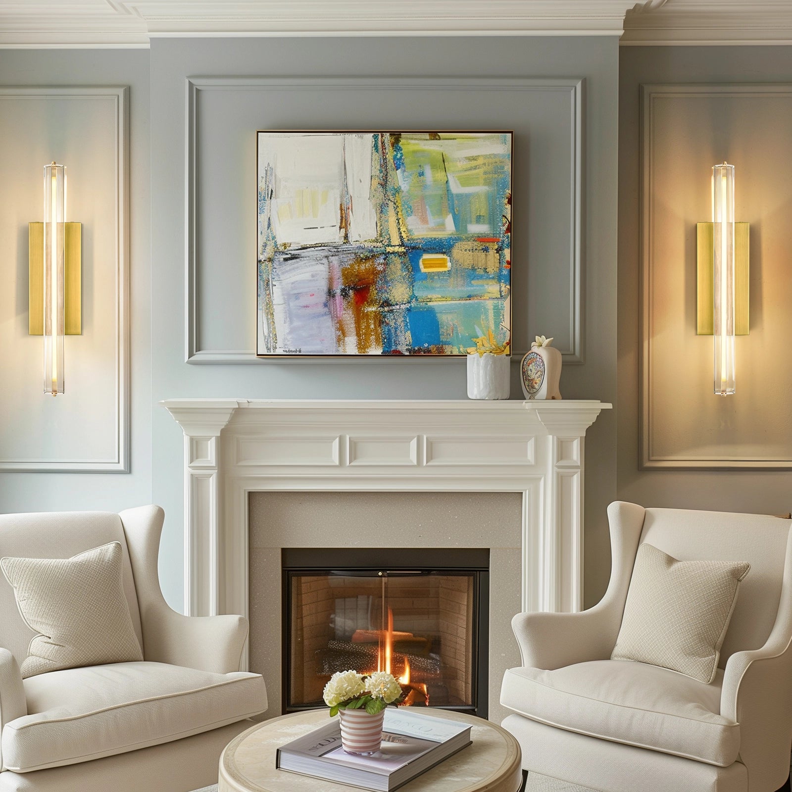 Clara Glow Crystal Single Wall Sconce 19"#Finish_Gold