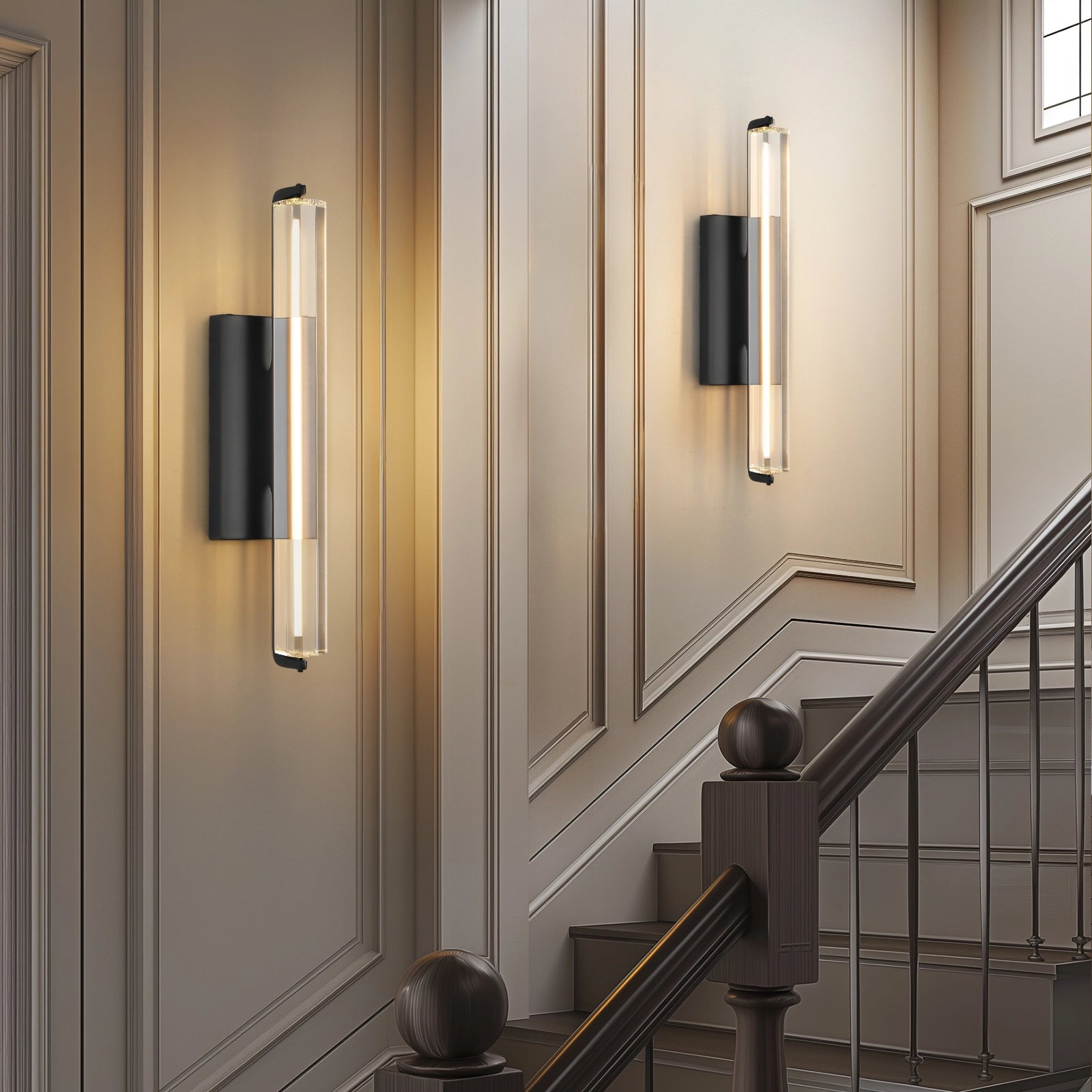 Clara Glow Crystal Single Wall Sconce 19"#Finish_Black