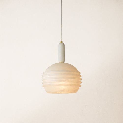 Dadaly Lottia Alabaster Kleine Kunst-Pendelleuchte, 25,4 cm Durchmesser