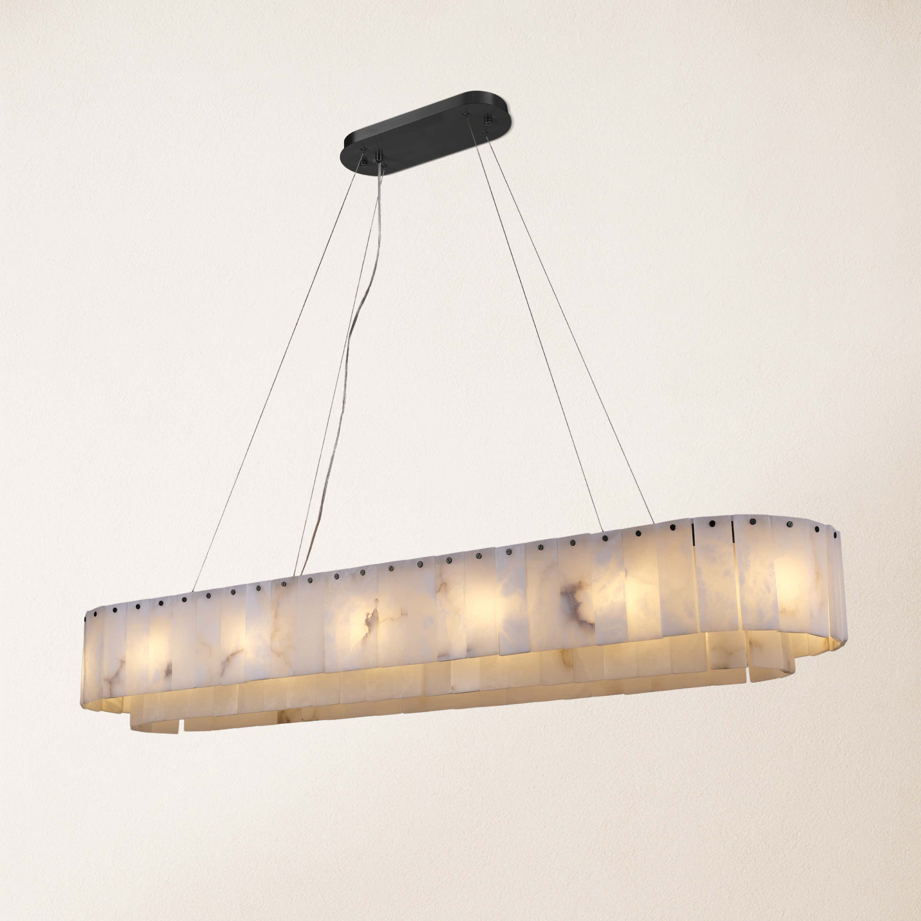 Sawyer Alabaster Oval Chandelier 54"