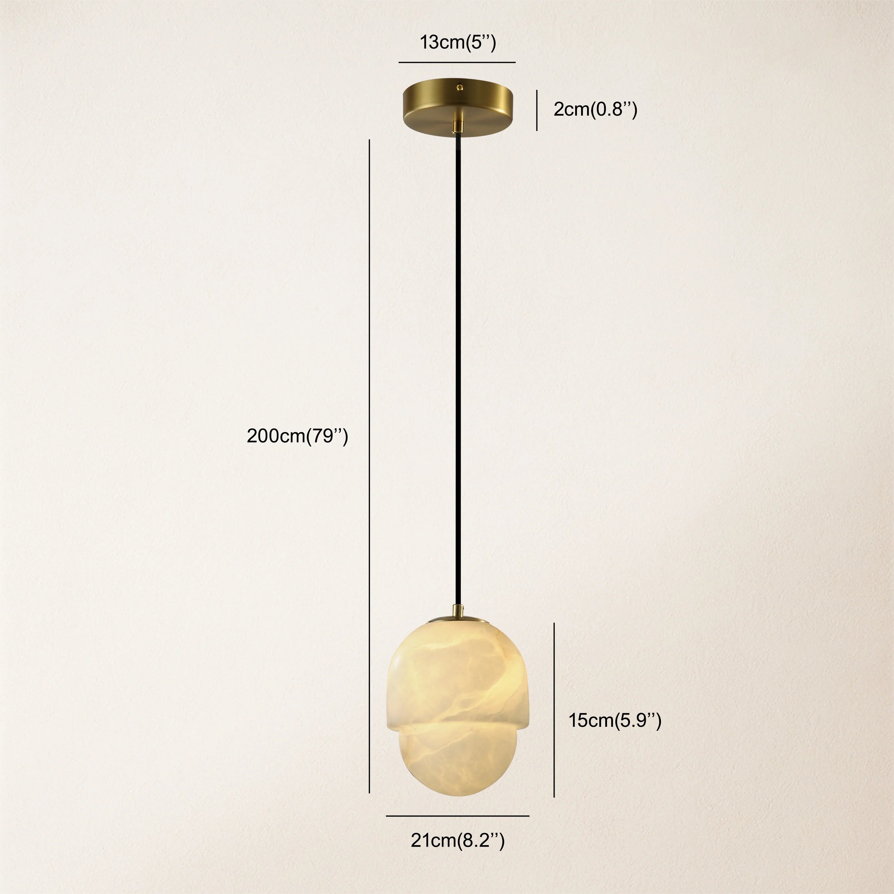 Hekate Alabaster Anhänger 6"D