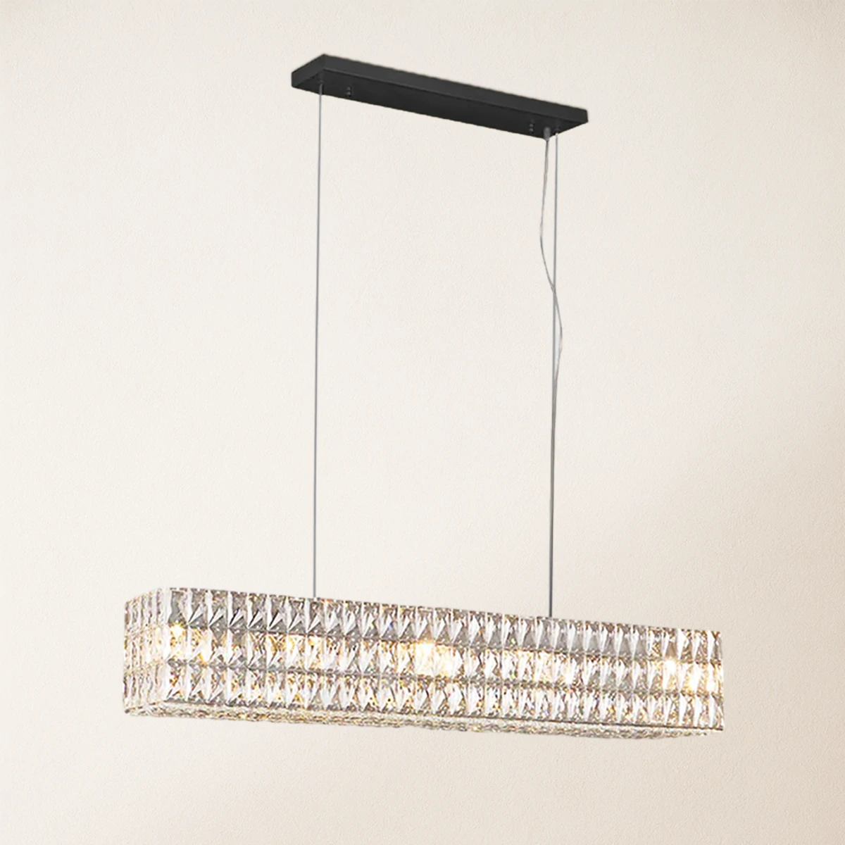 Mia Rectangular Crystal Chandelier 40"W