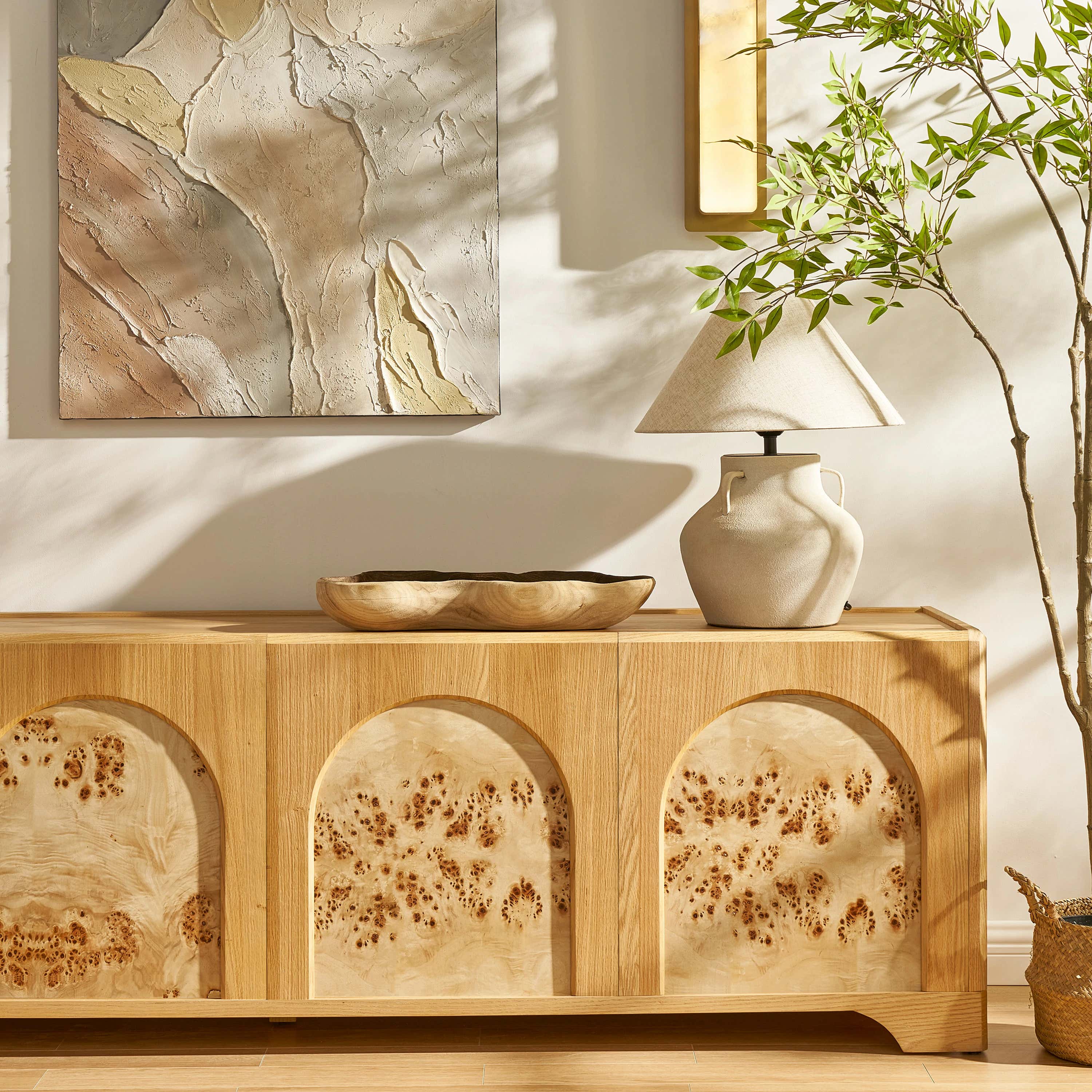 Aurora Oak Media Console 80"