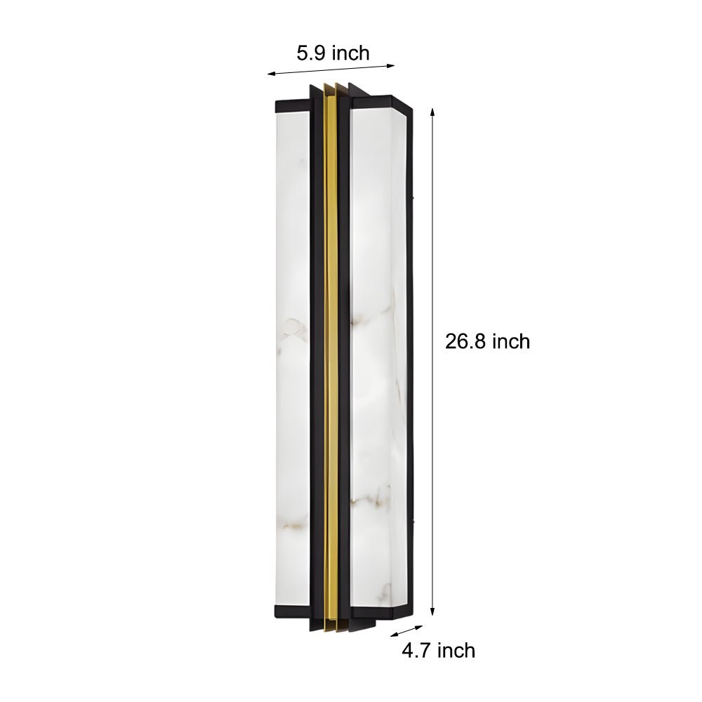Moderne schwarze LED-Wandleuchten für den Innen- und Außenbereich mit Schirm aus Kunstharzmarmor