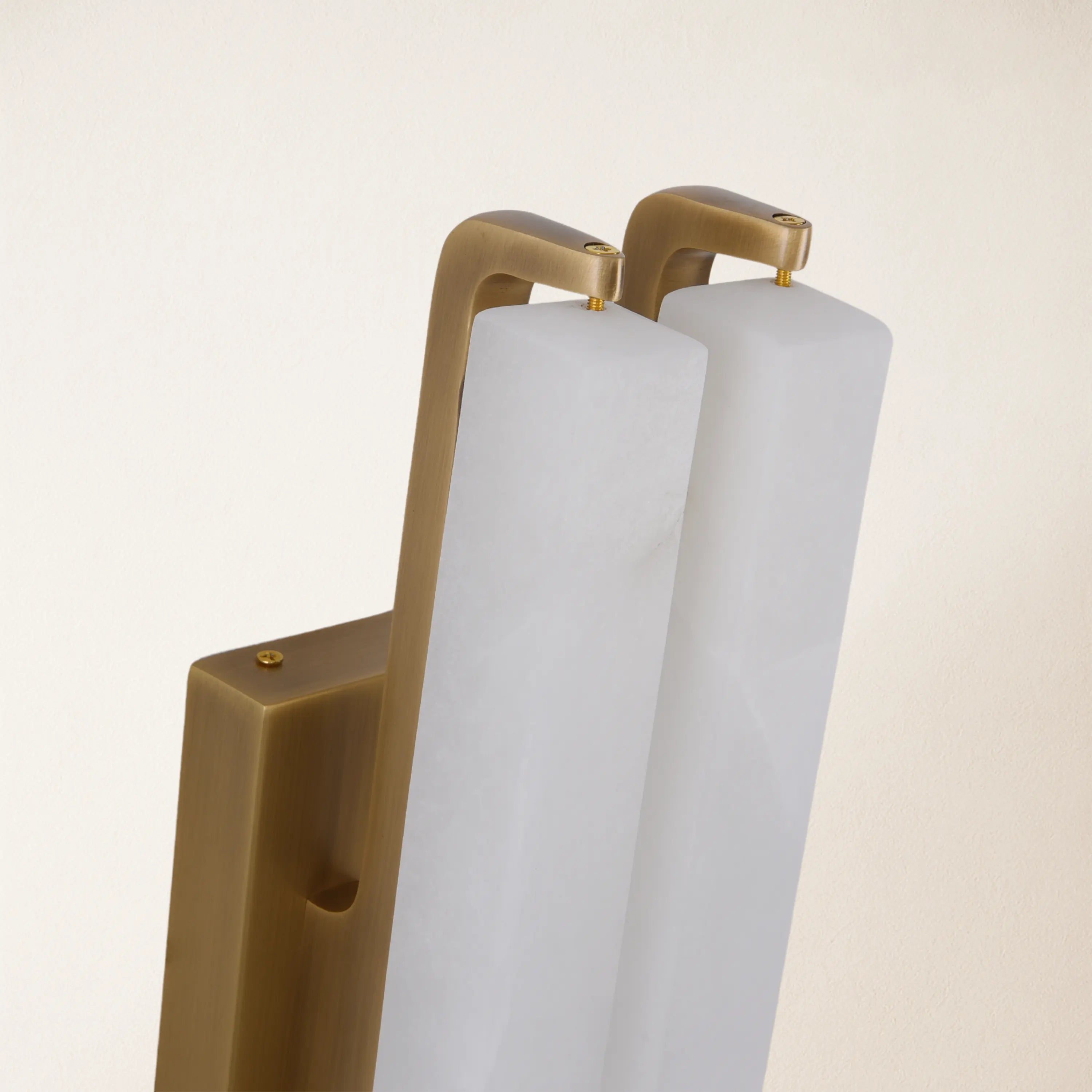 Clara Glow Alabaster Double Wall Sconce 19"H#Finish_Gold