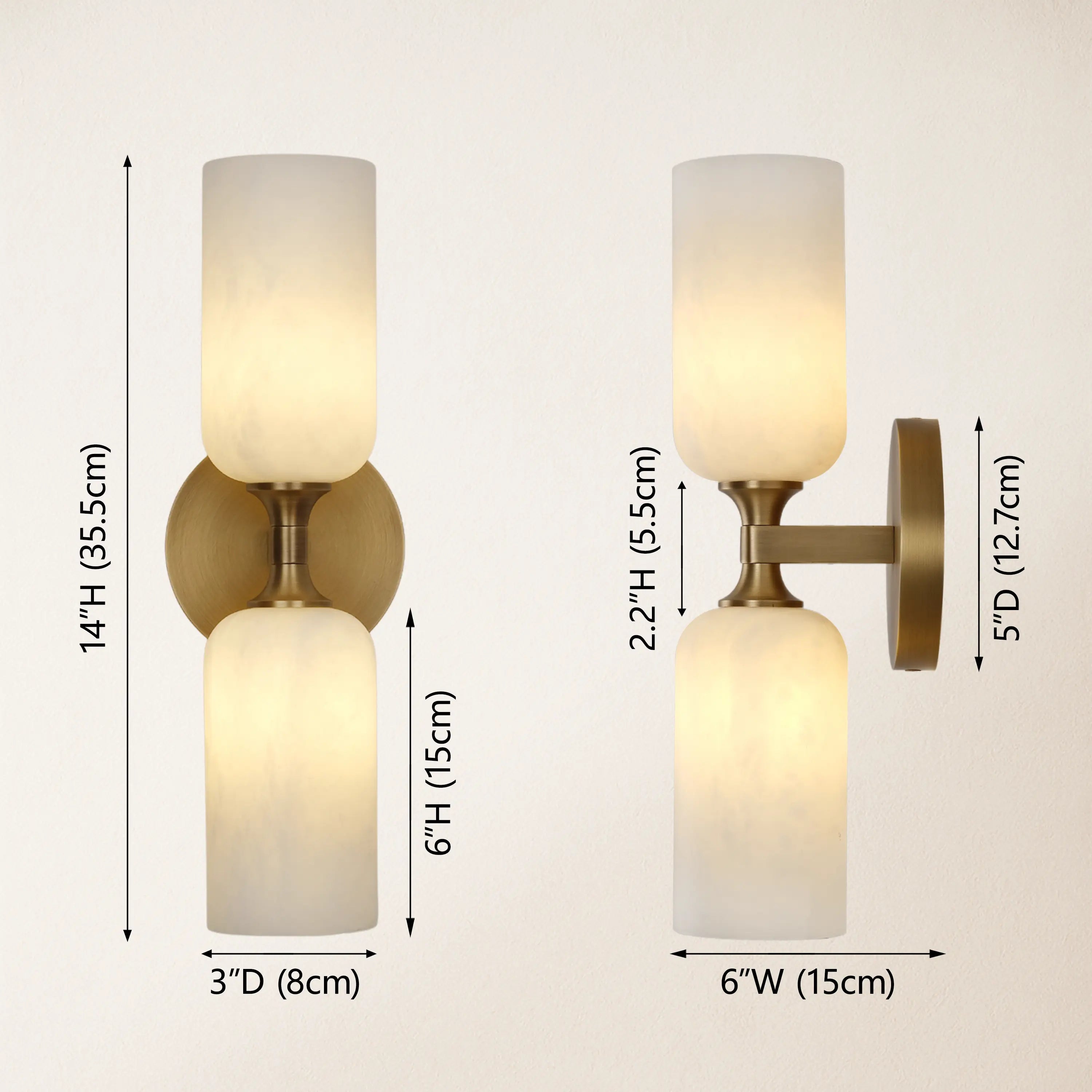 Axis Alabaster-Wandleuchte 13,9"