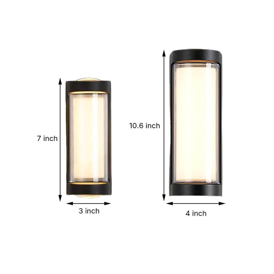 Schlanke, zweiseitig ausrichtbare Außenwandleuchte mit modernem Bogen- und Rechteckdesign