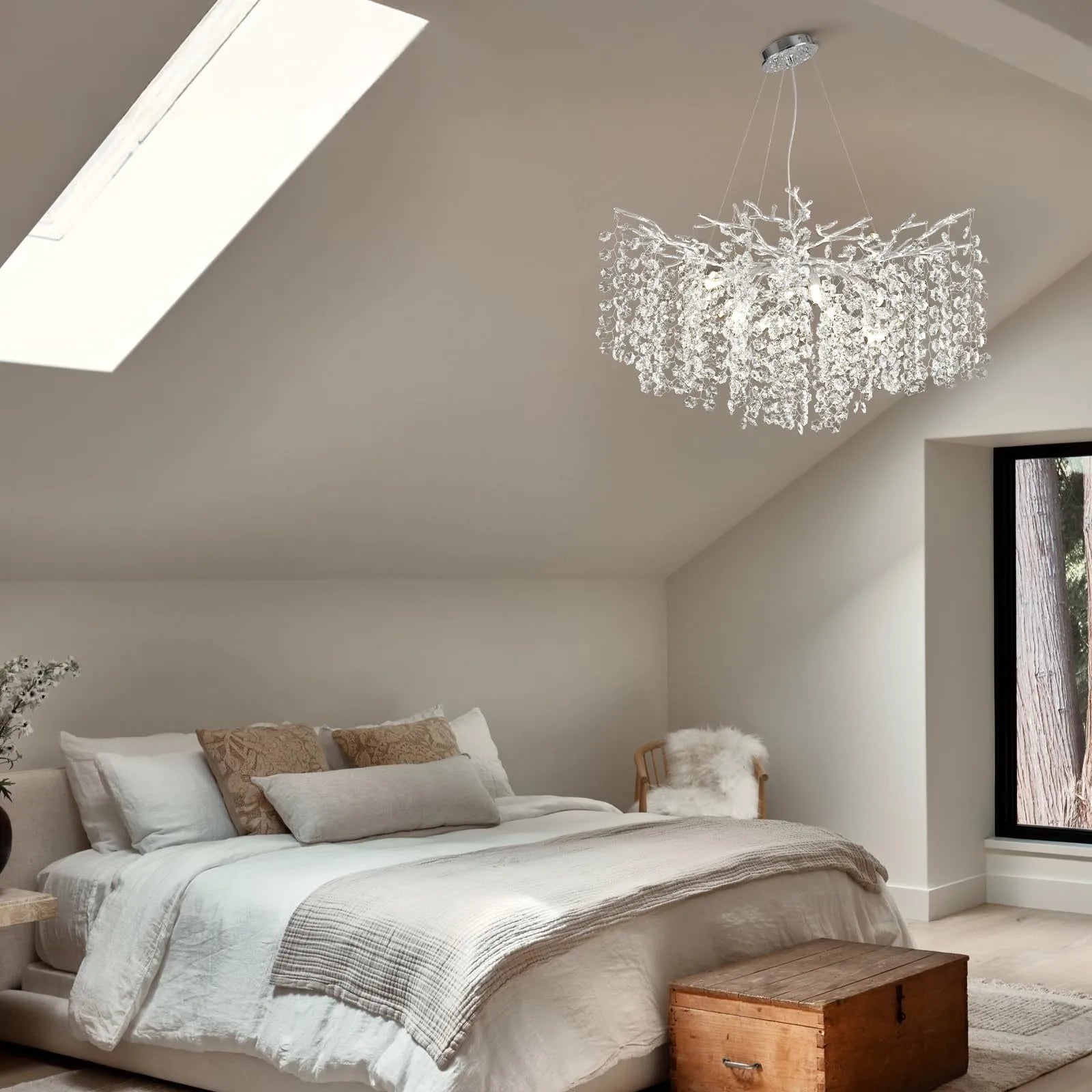 Lustre Branches Kristall-Kronleuchter, rund, für alle Räume, 76,2 cm