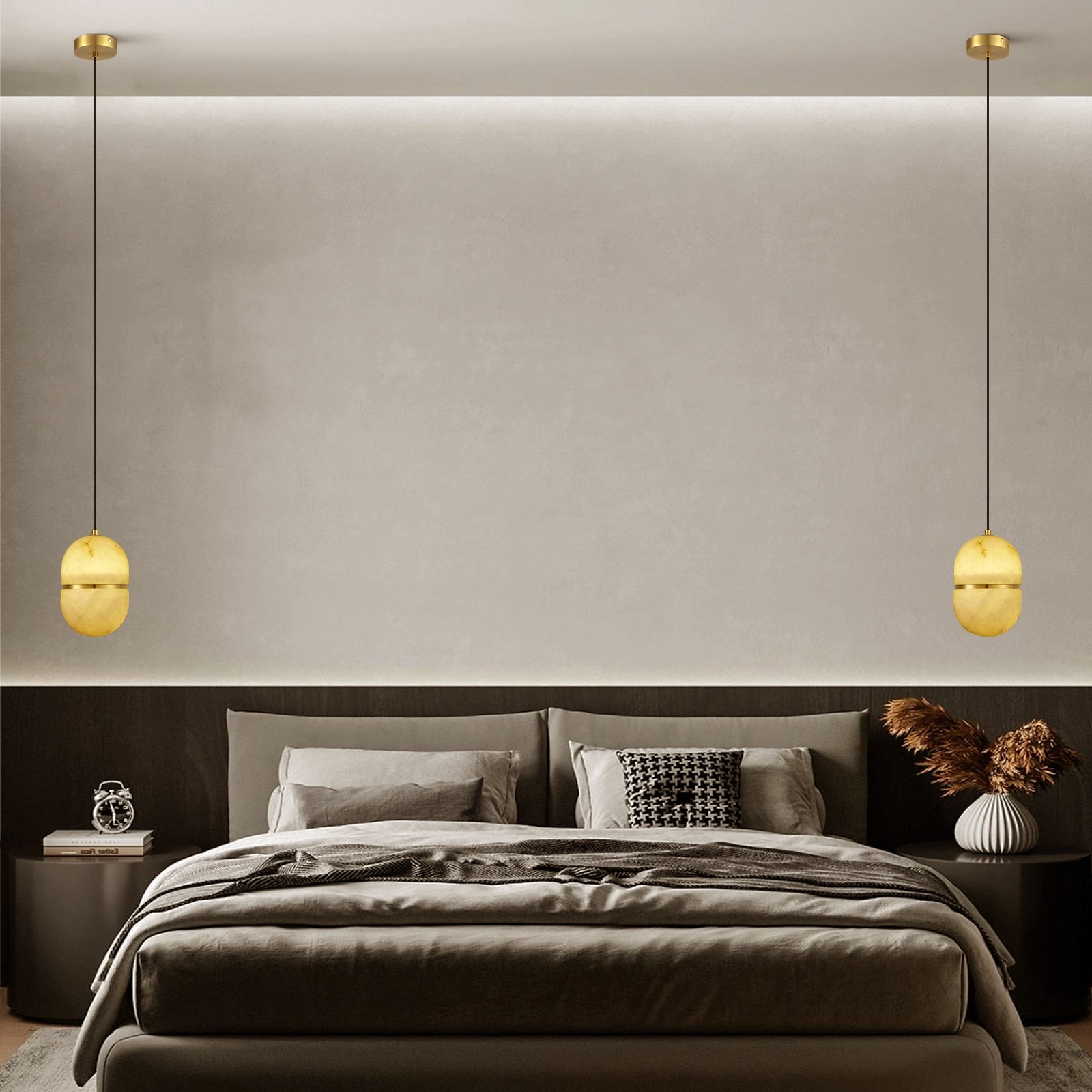 Hecate Alabaster Modern Pendant 5.5''D