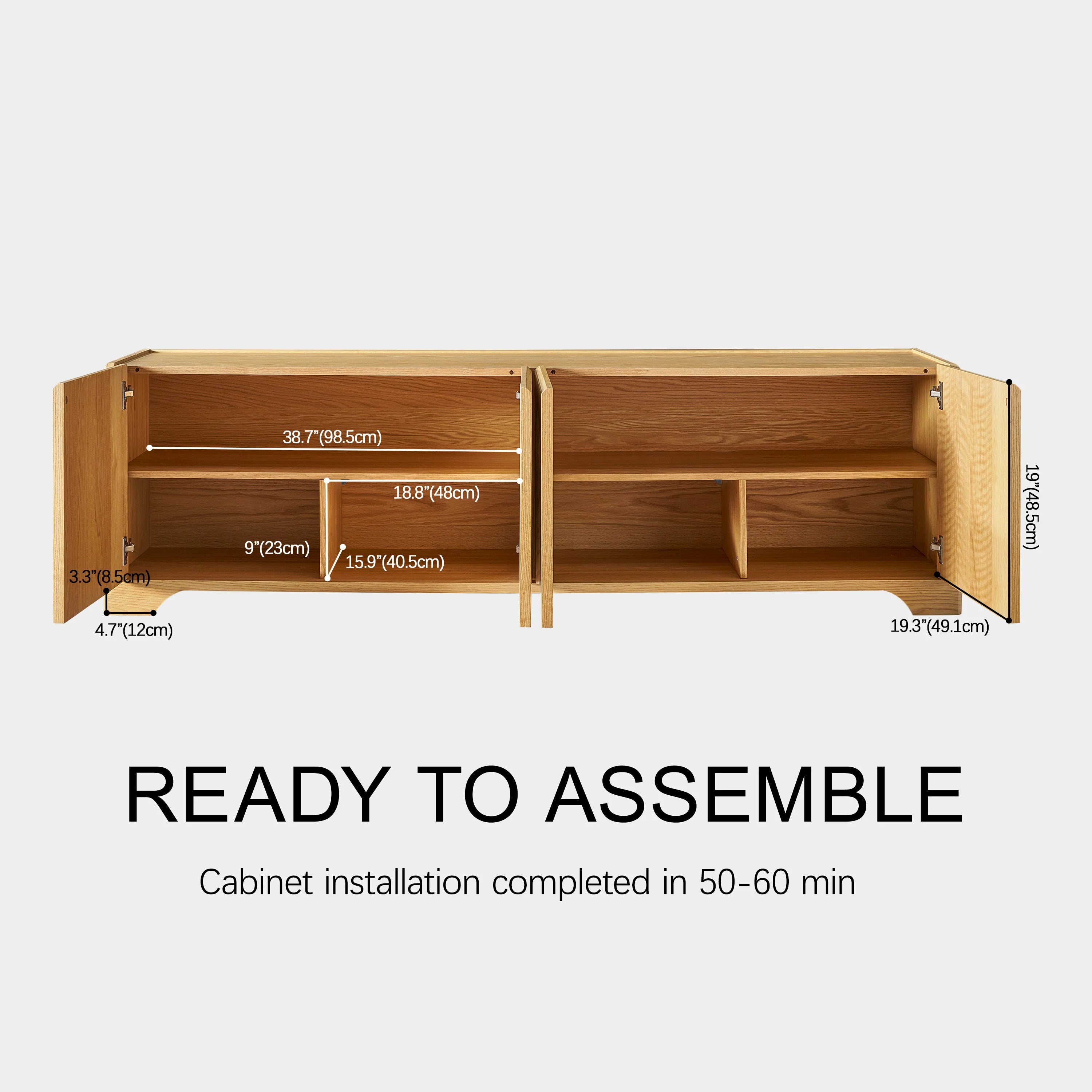 Aurora Oak Medienkonsole 80"