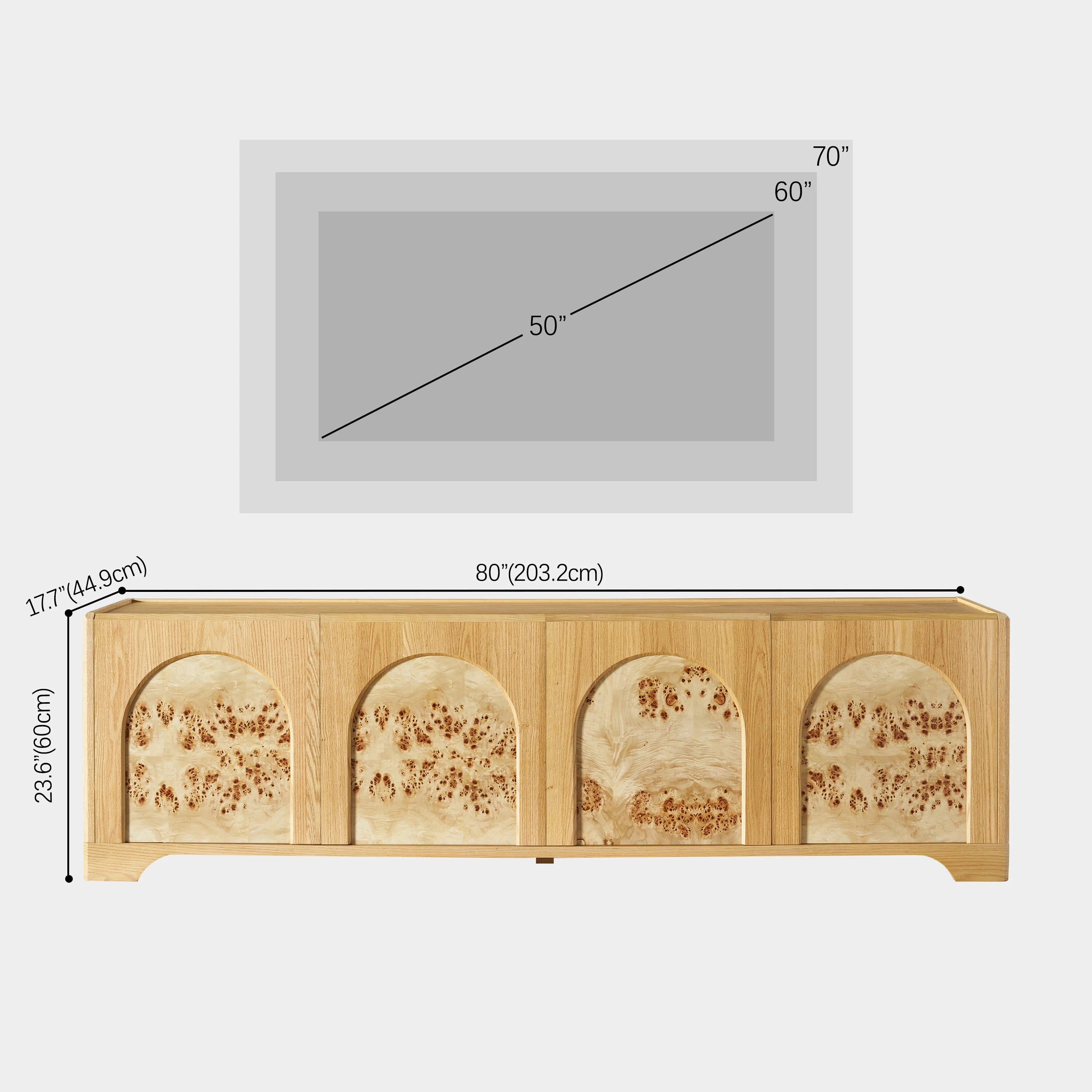Aurora Oak Medienkonsole 80"