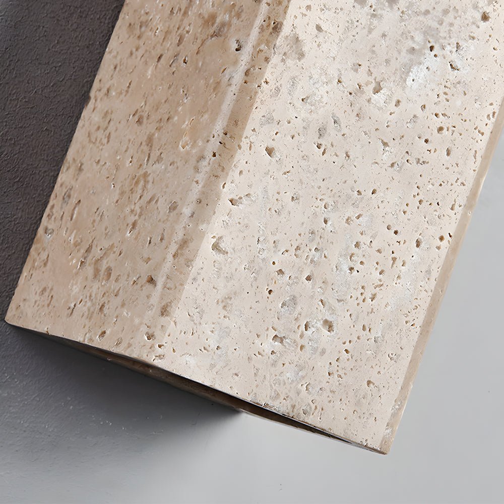 Wabi-Sabi Gelbe Travertin LED-Wandleuchte - Quadratisch/Rechteck