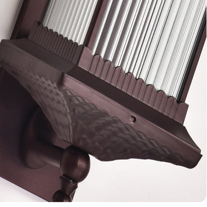 Vintage gestreiftes Glas wasserdichte LED Retro Solar Außenwandleuchten