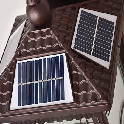 Vintage gestreiftes Glas wasserdichte LED Retro Solar Außenwandleuchten