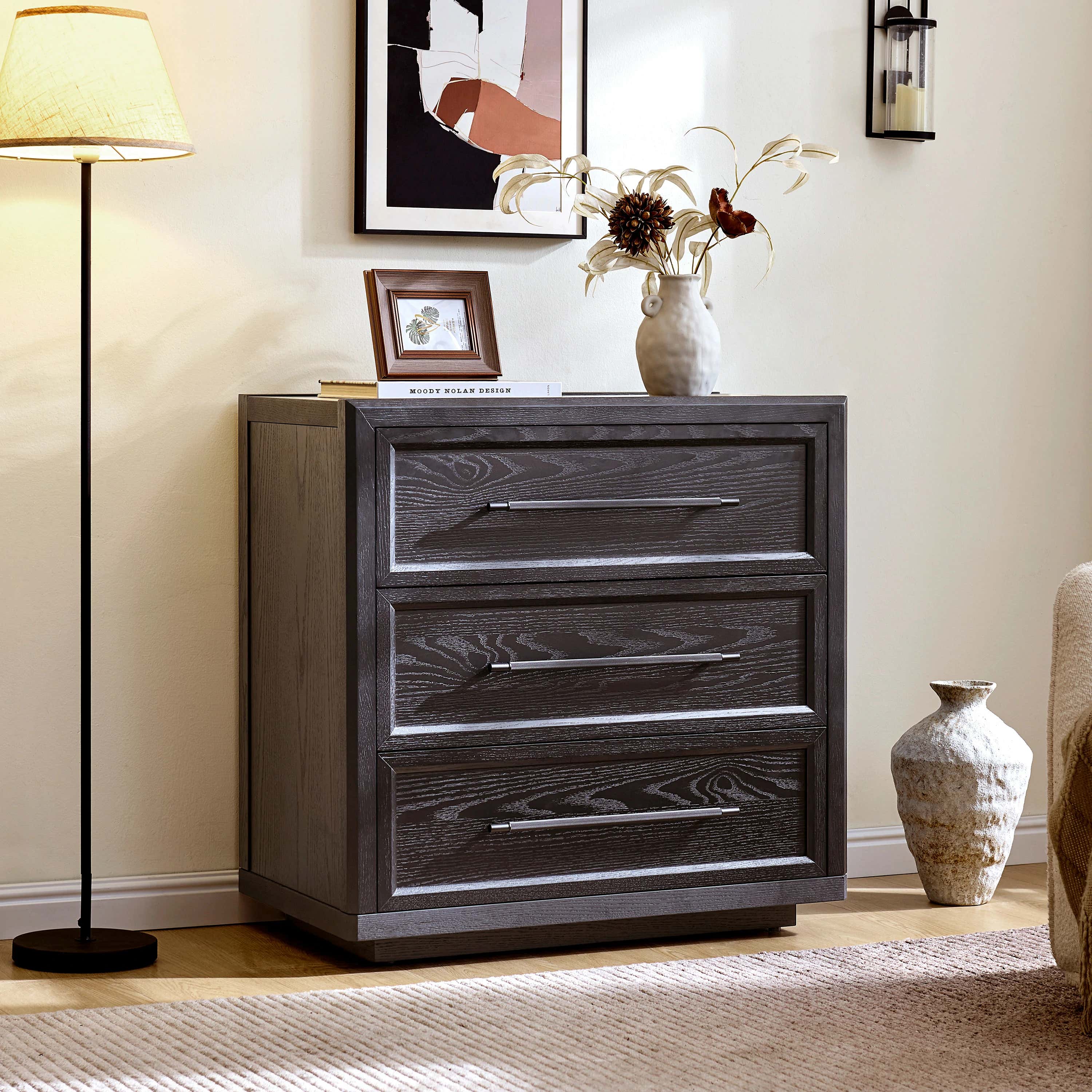 Alvar 94,5″ Eichenkommode mit 9 Schubladen (3er-Set)