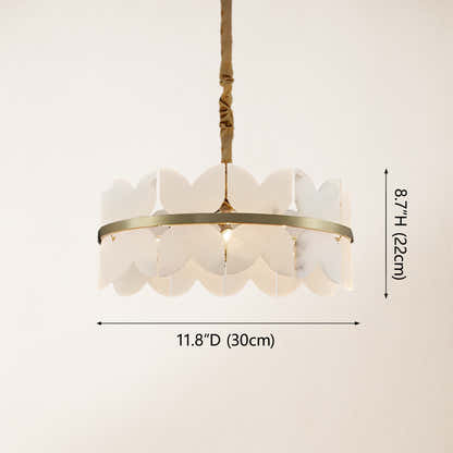 Cloudscape Alabaster Brass 1-Layer Chandelier 12"D