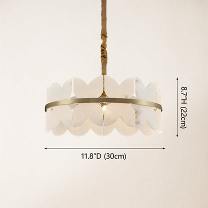 Cloudscape Alabaster Brass 1-Layer Chandelier 12"D