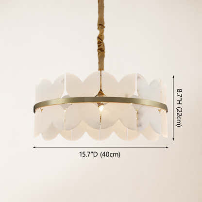 Cloudscape Alabaster Brass 1-Layer Chandelier 16"D