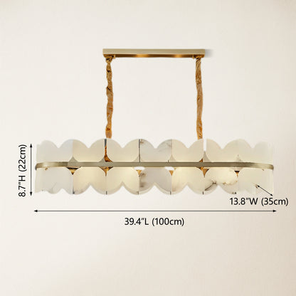 Cloudscape Alabaster Single-Tier Brass Chandelier 39″W