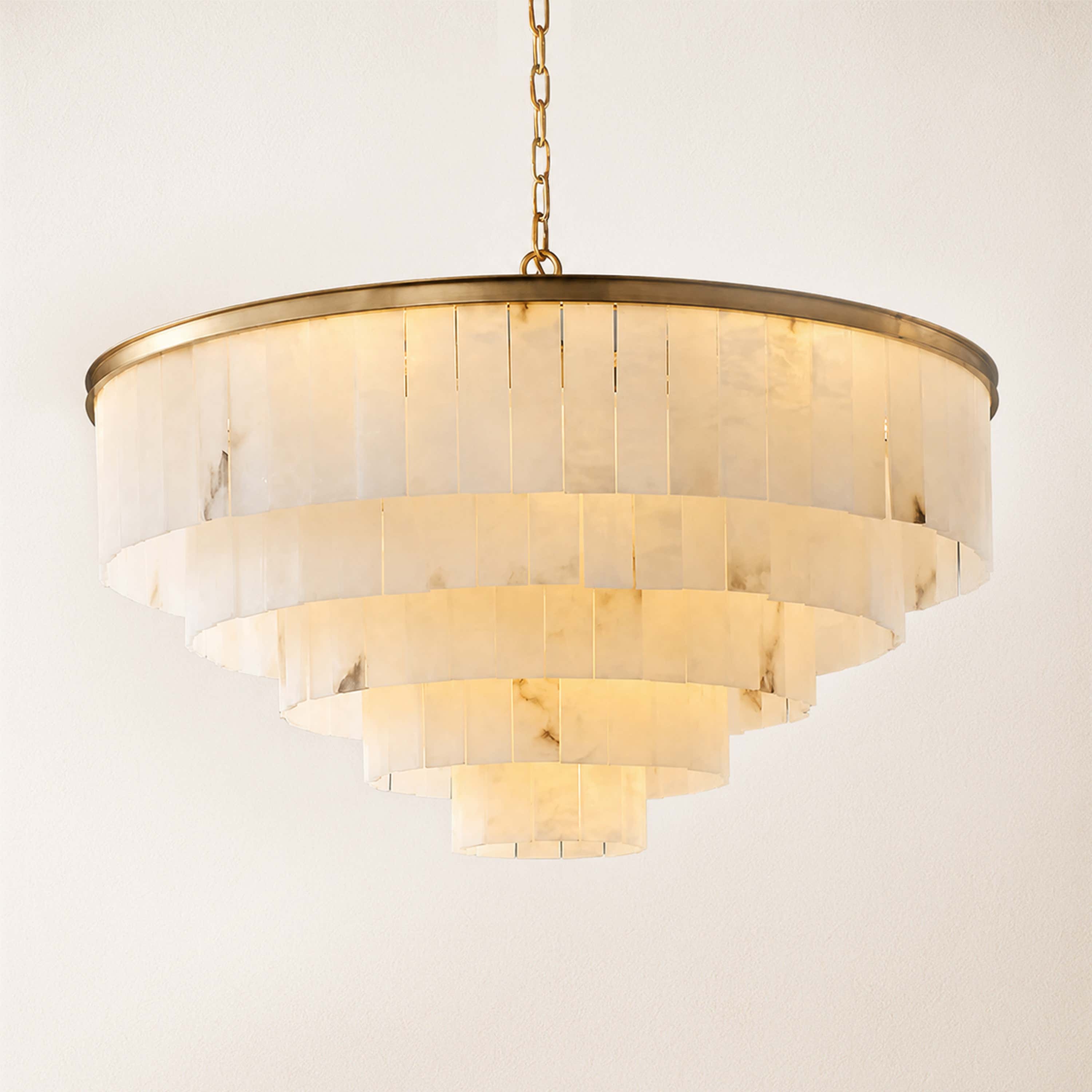 Montrava Alabaster Tiered  Round Chandelier
