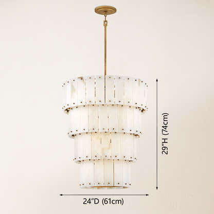 Rancho Alabaster 4-Tier Round Chandelier 24''D#Finish_Gold