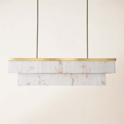 Solmare Alabaster Rectangular Chandelier 55"W